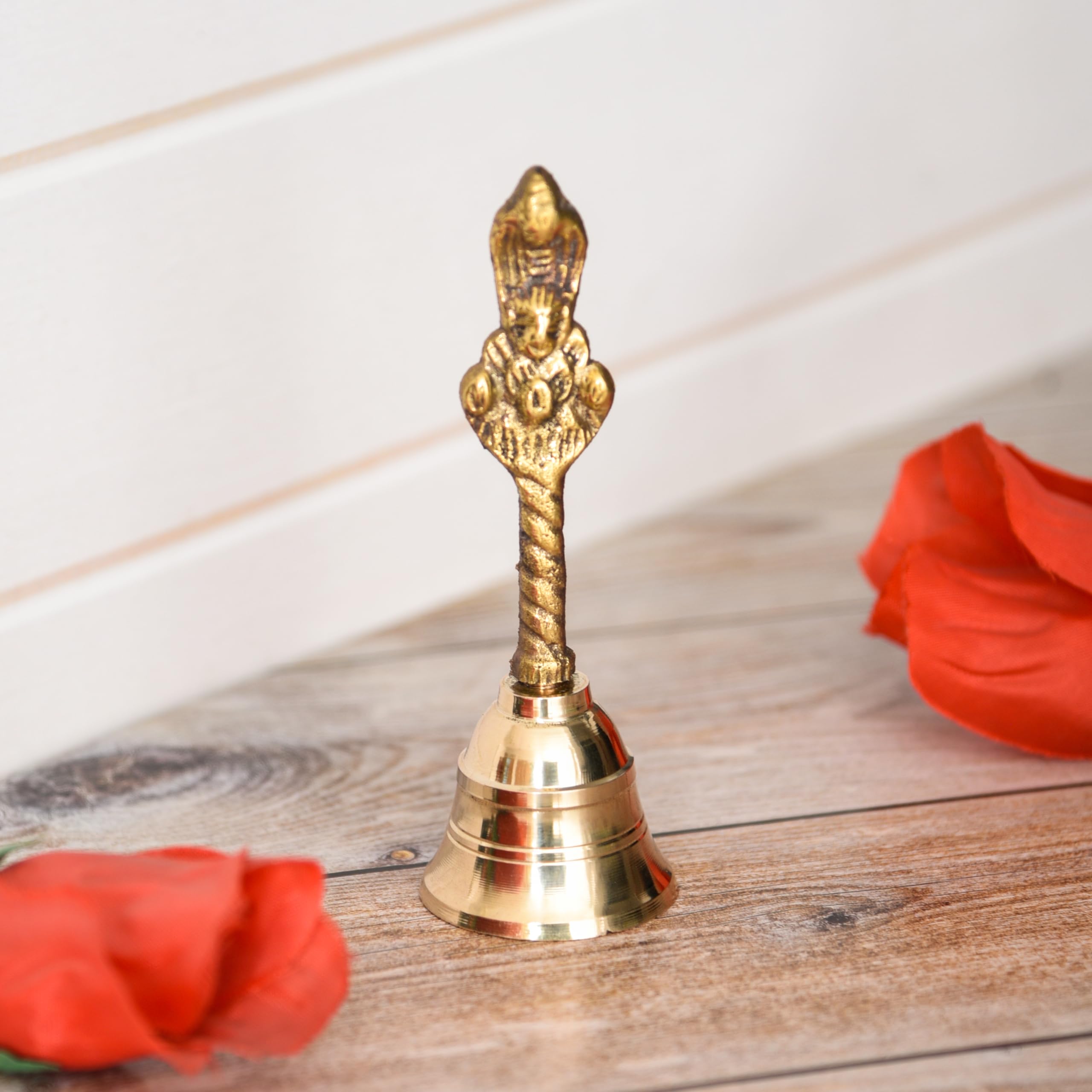 Kuber Industries brass shankh stand - elegant spiritual decor