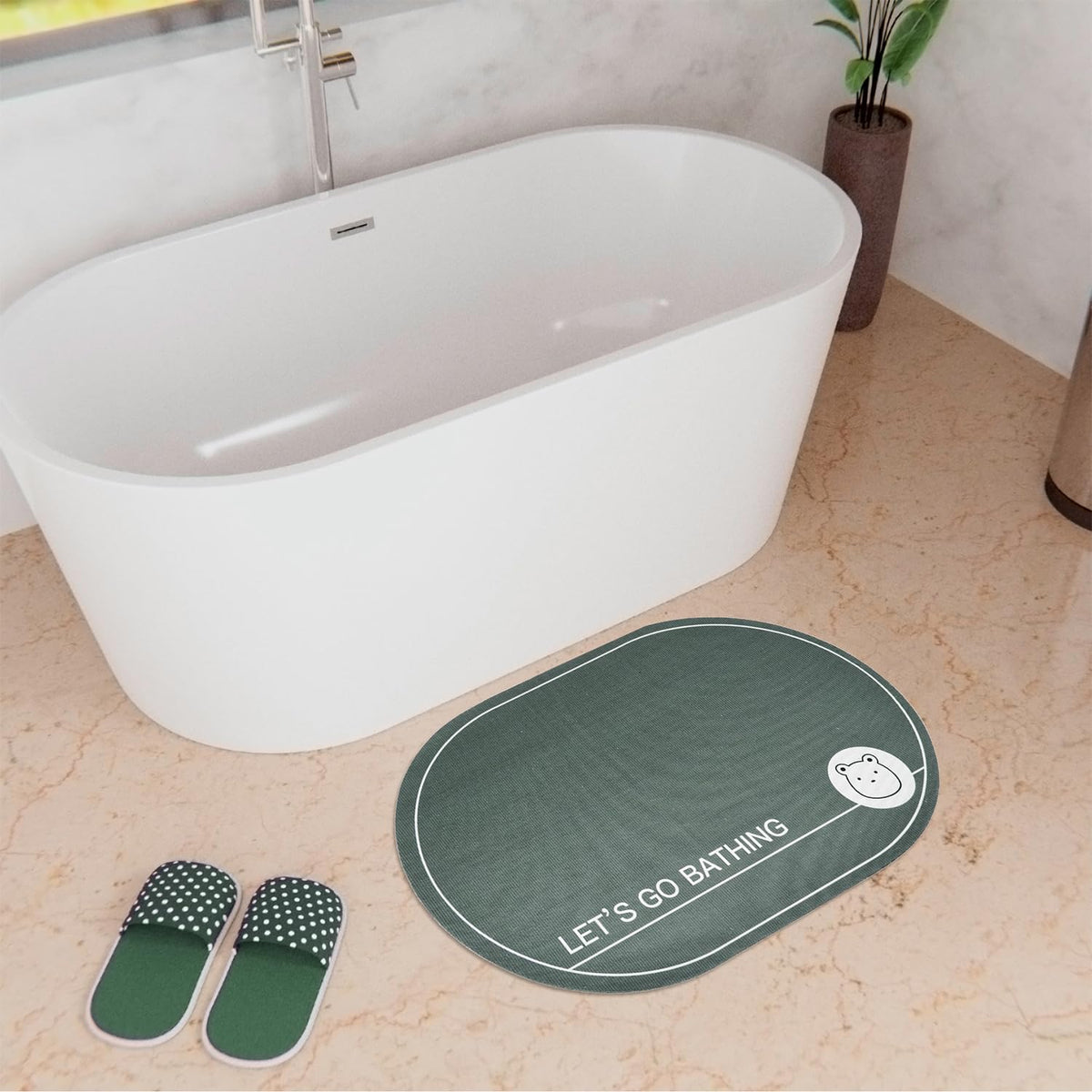 Kuber Oval Bath Mat - Perfect Gift for Home Decor