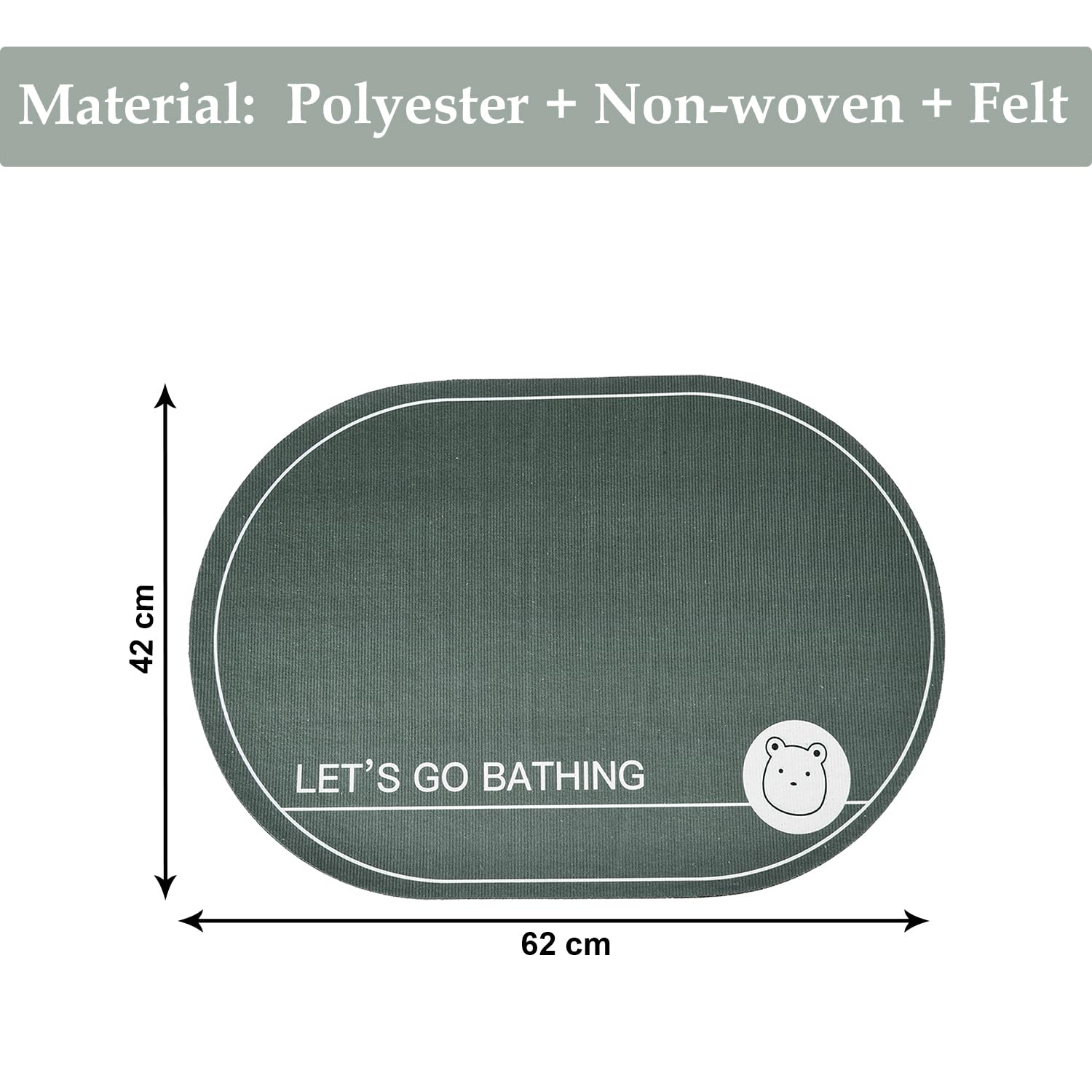 Kuber Oval Bath Mat - Versatile Floor Mat for Kitchens