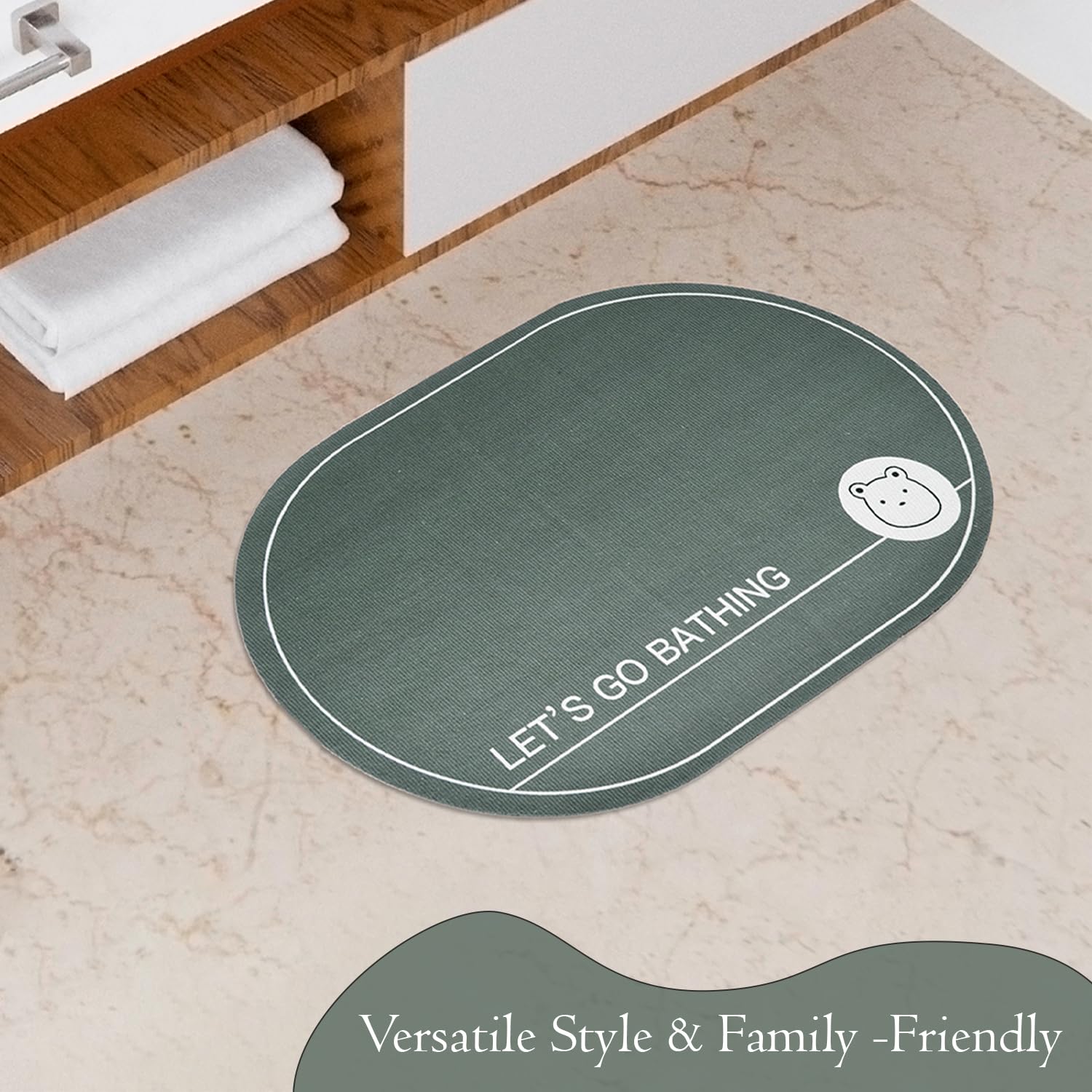 Kuber Oval Bath Mat - Non-Slip Safety for Showers