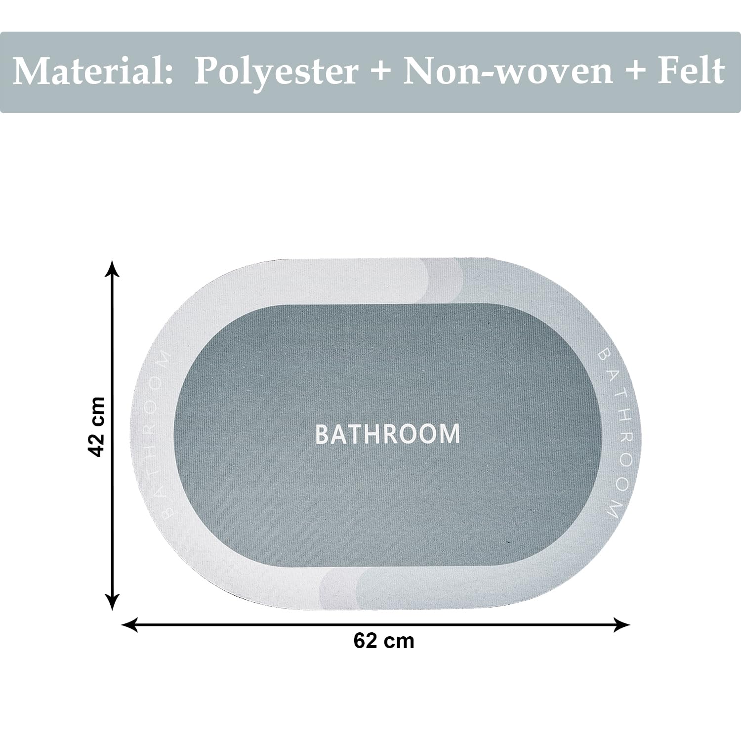 Kuber Industries bath mat - Stylish gray oval shape