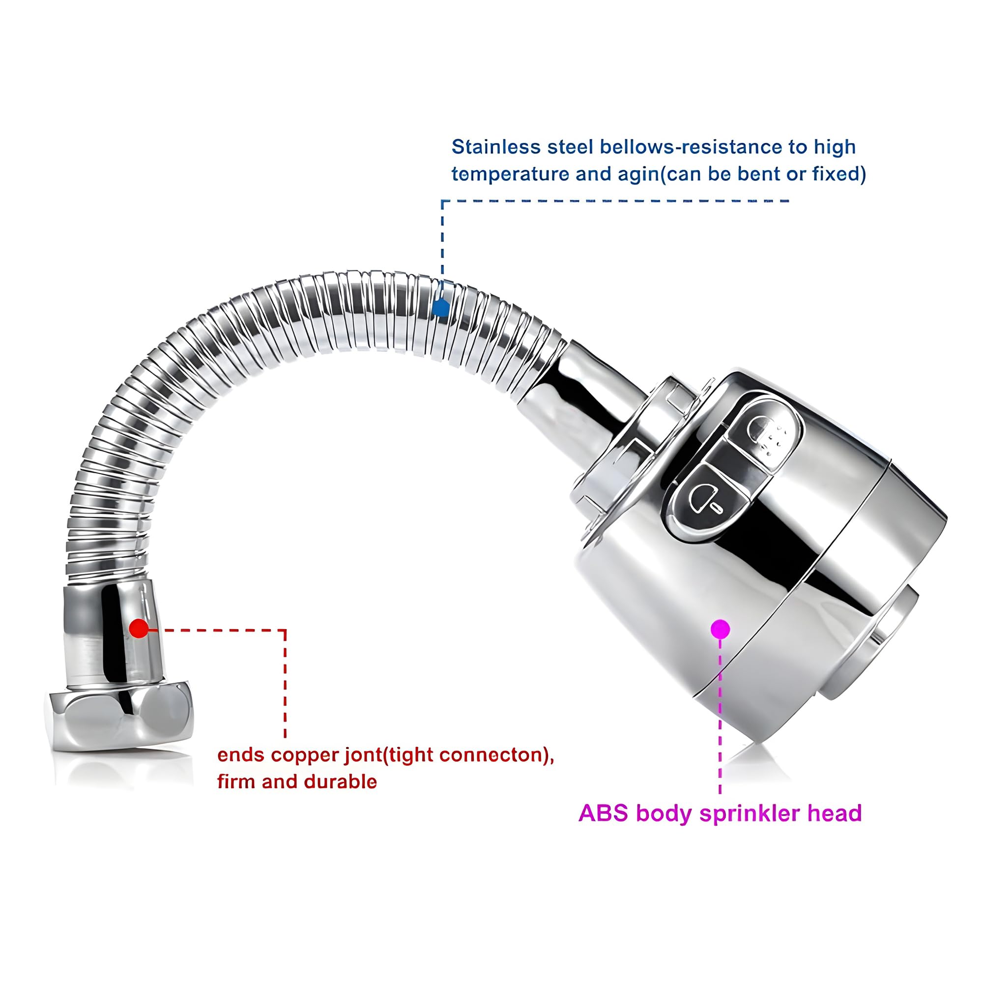 Kuber Industries kitchen faucet - detail of the adjustable extension tube