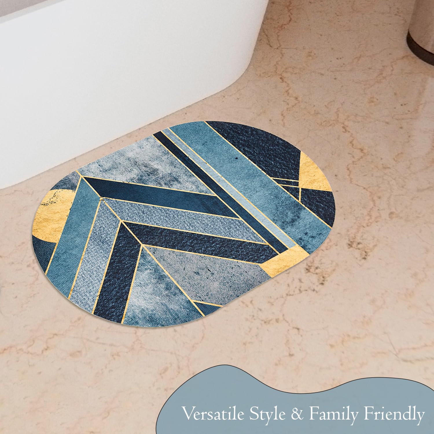 Kuber Industries blue bath mat - non-slip shower safety