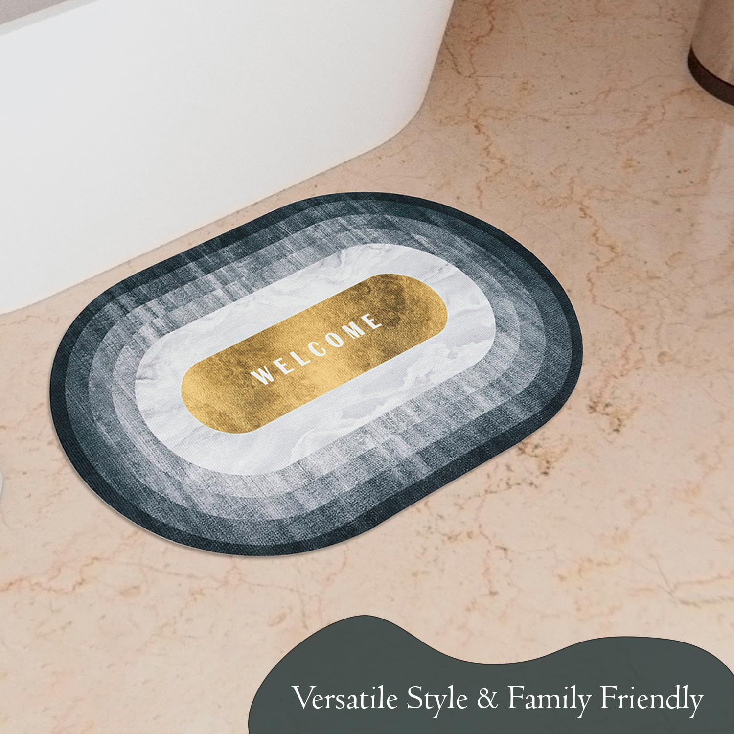 Kuber Industries welcome mat - Stylish bathroom floor accessory