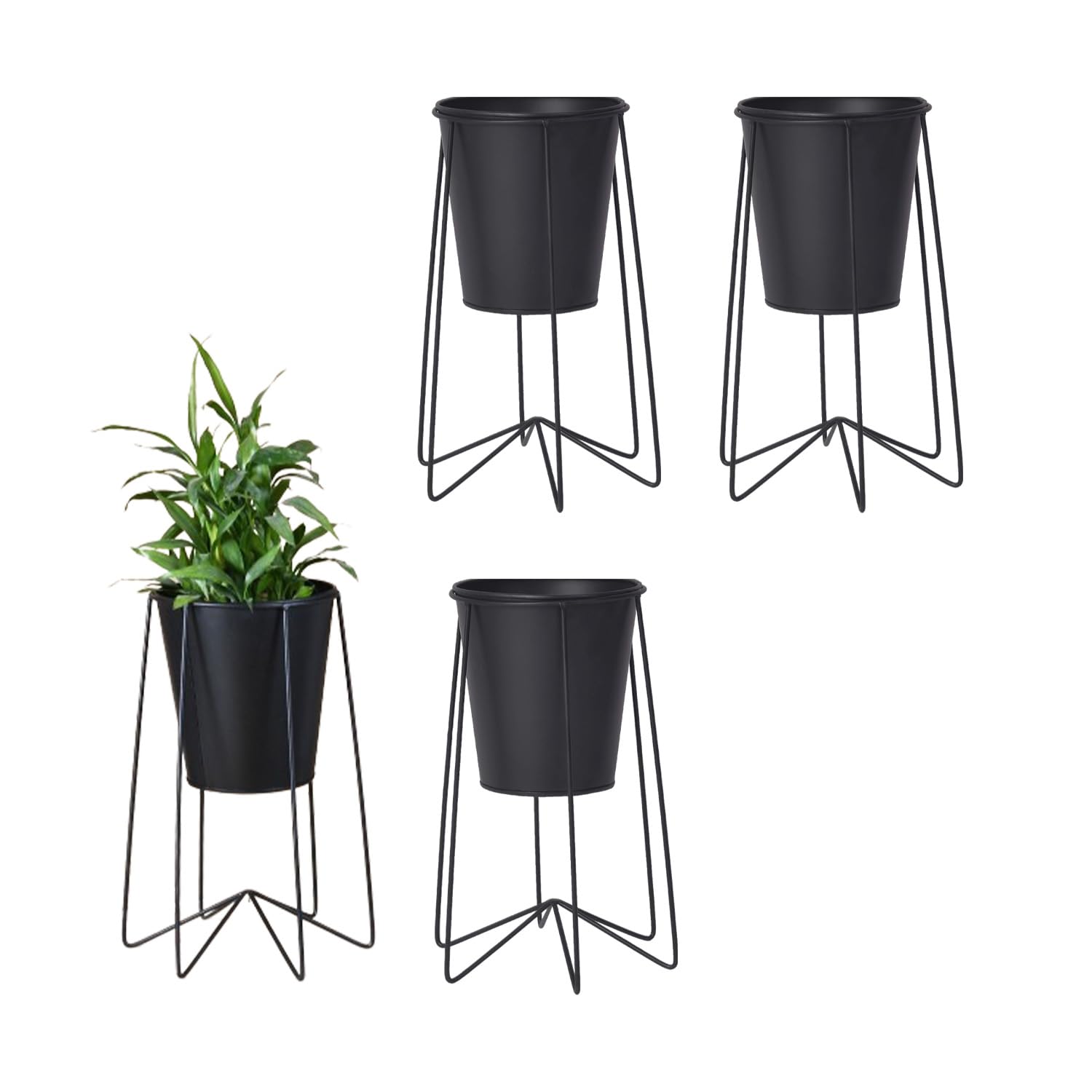 Kuber Industries Metal Pot Stand - Garden Decoration