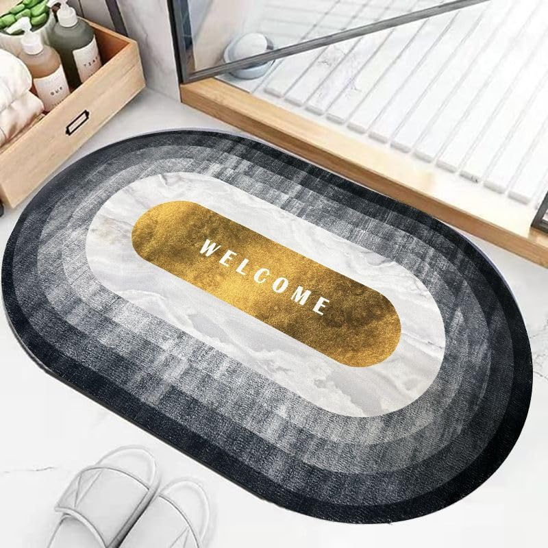 Kuber Industries Gray & Gold Doormat - Office entryway