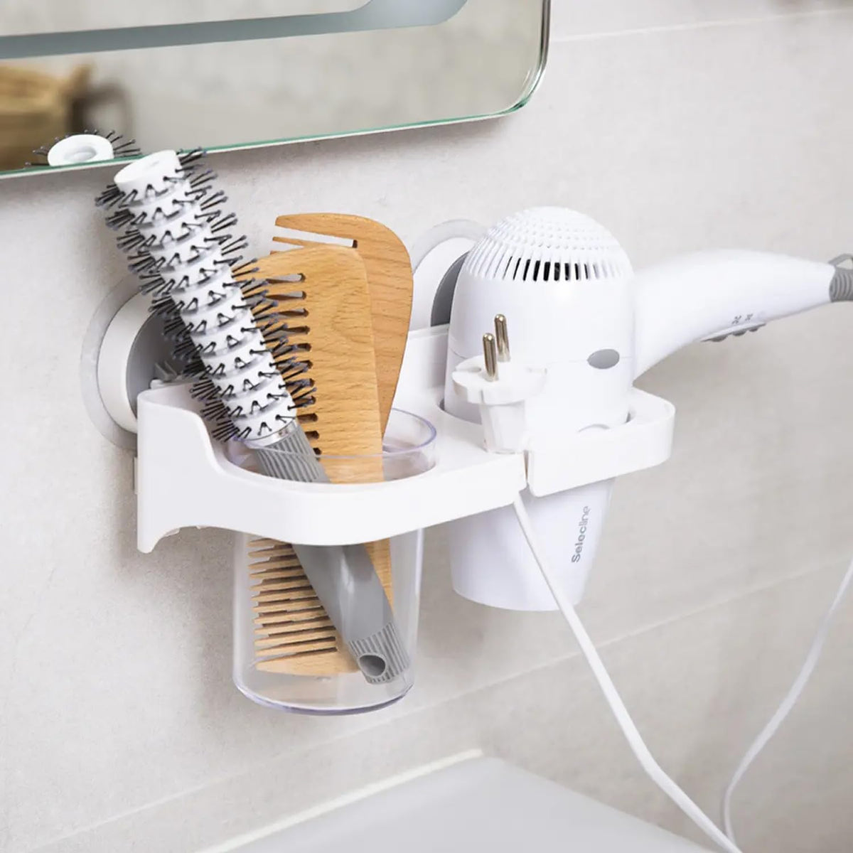 Kuber Hair Dryer Holder - Neat and tidy grooming area