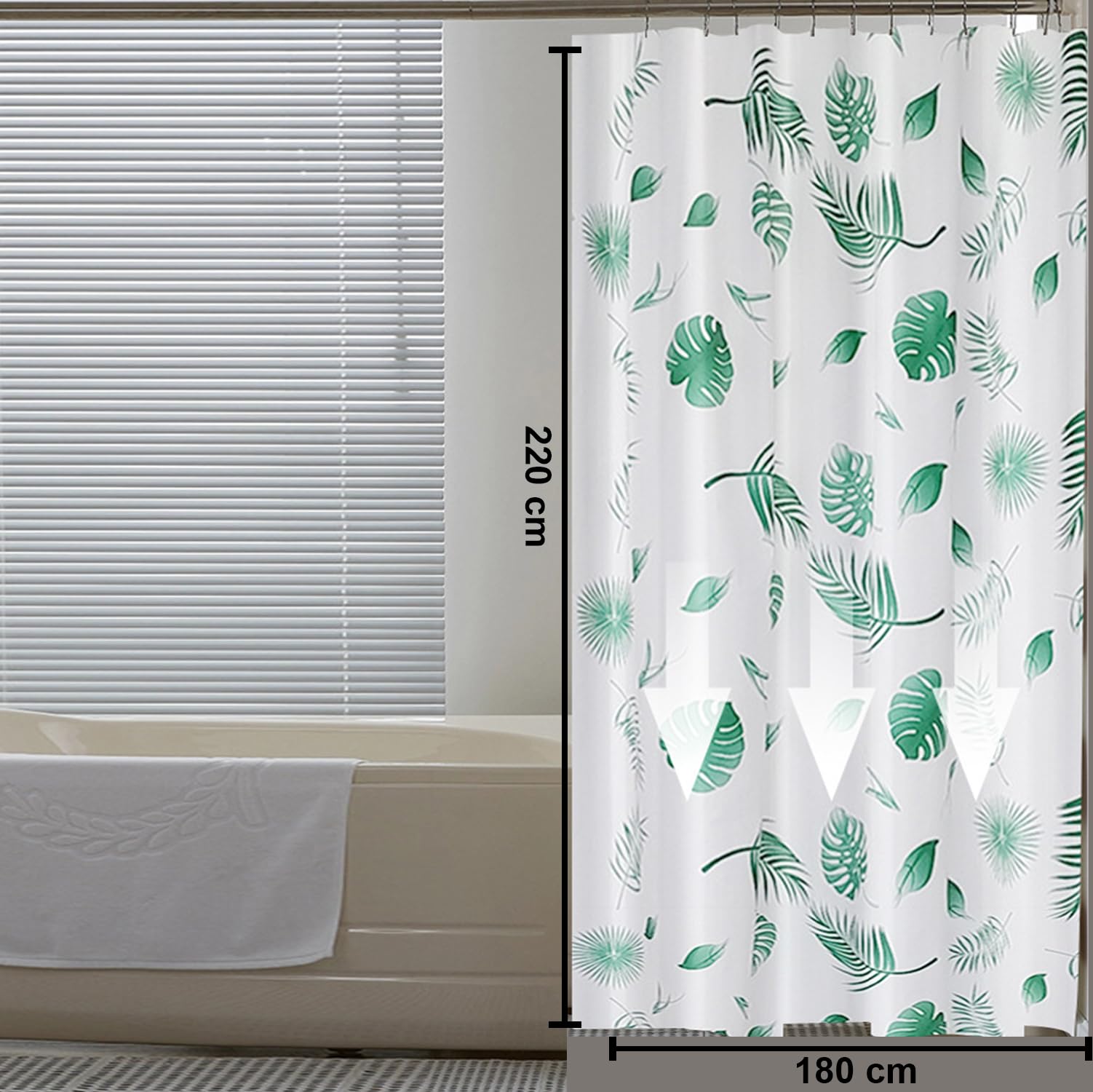 Kuber PEVA Shower Curtain - Waterproof for all homes