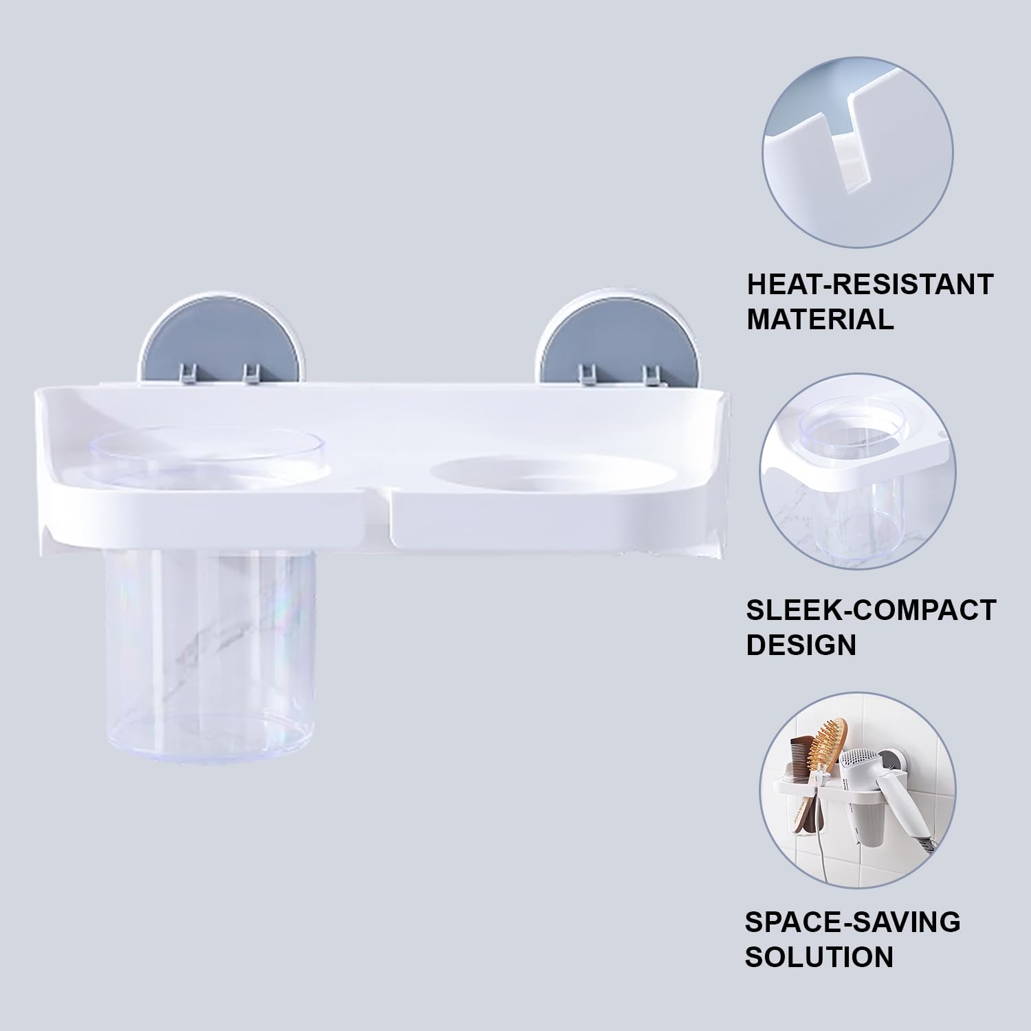Kuber Hair Dryer Shelf - Perfect for barbershops