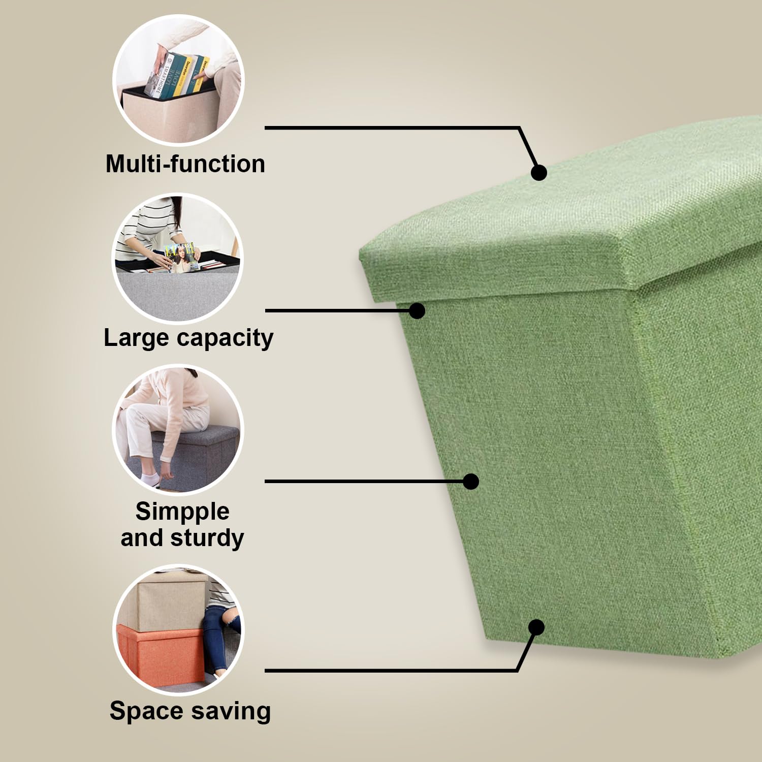 Kuber Storage Stool - Versatile storage box for clothes