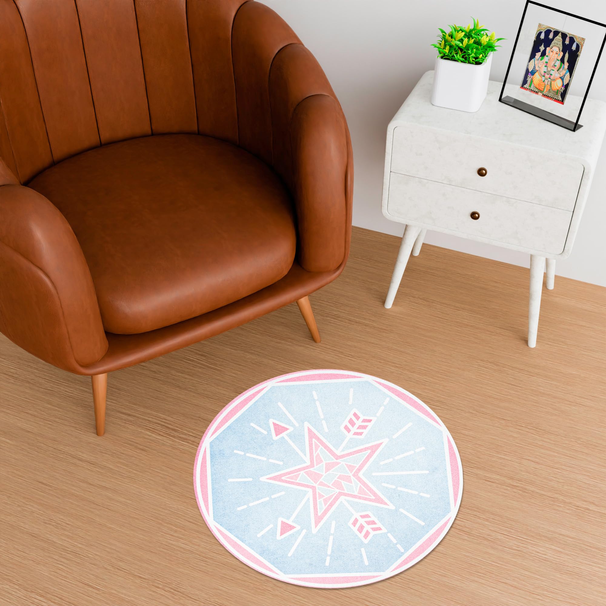 Kuber Round Star Bath Mat - Living room comfort