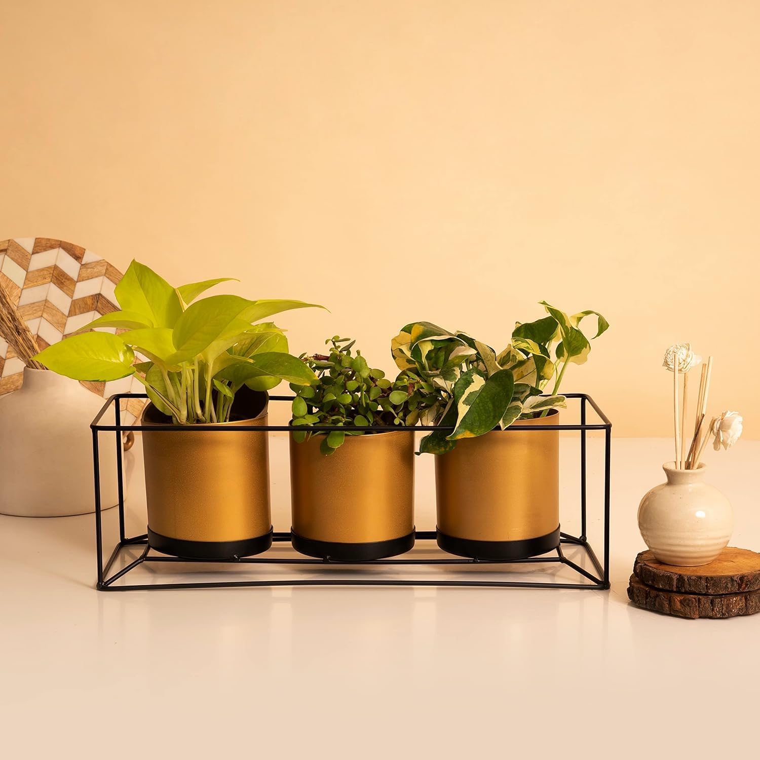 Kuber flower pots - Durable metal planter set