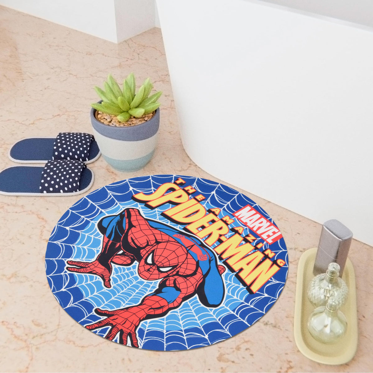 Kuber Industries Decorative Bath Mat - Spiderman Theme