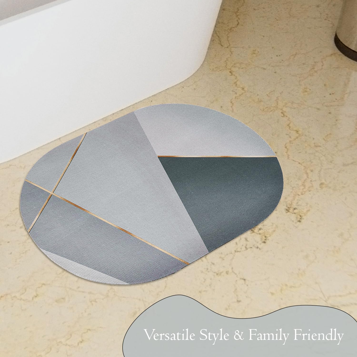 Kuber Industries oval bathmat - anti-skid design for kitchen