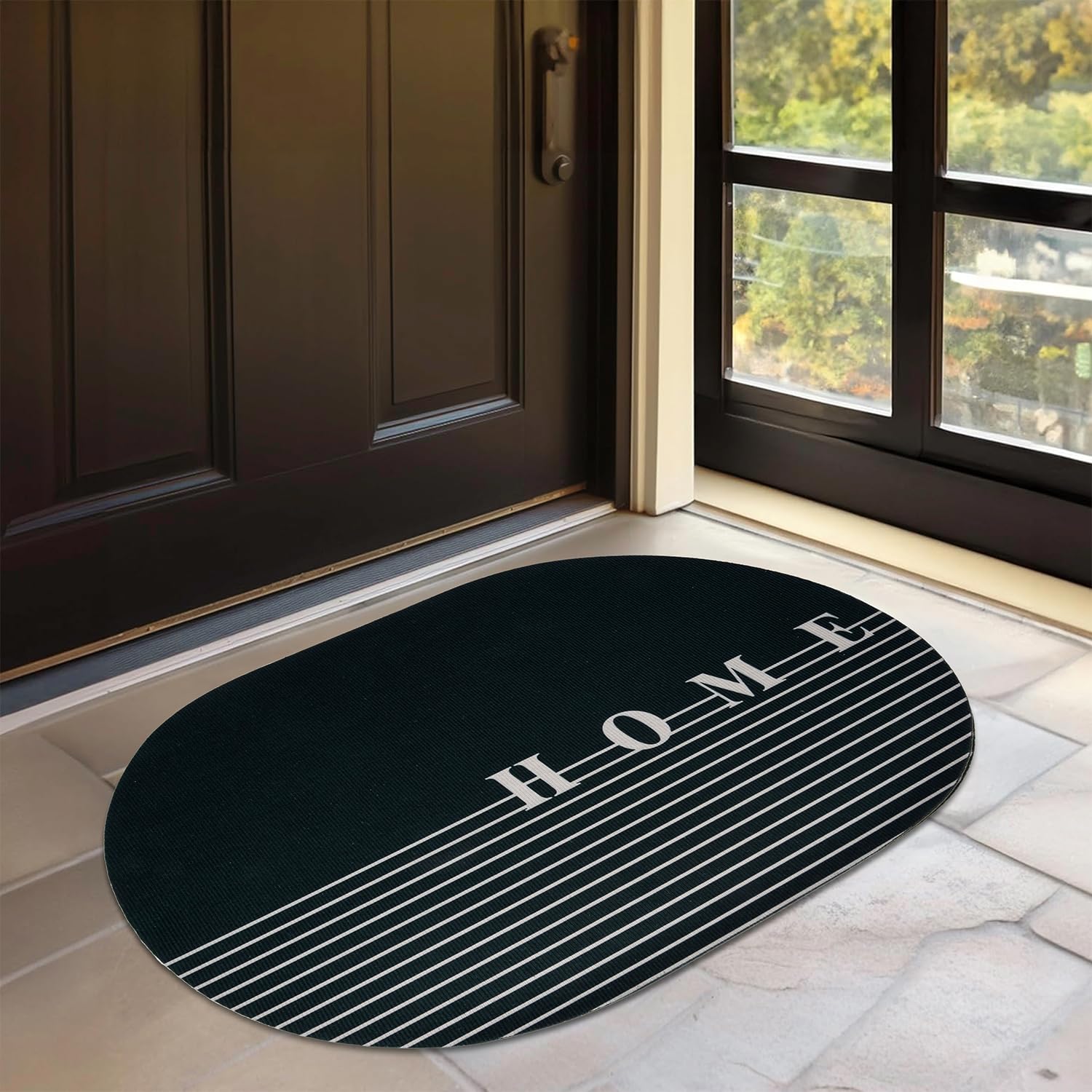 Kuber Industries Oval Doormat - Non-slip door safety