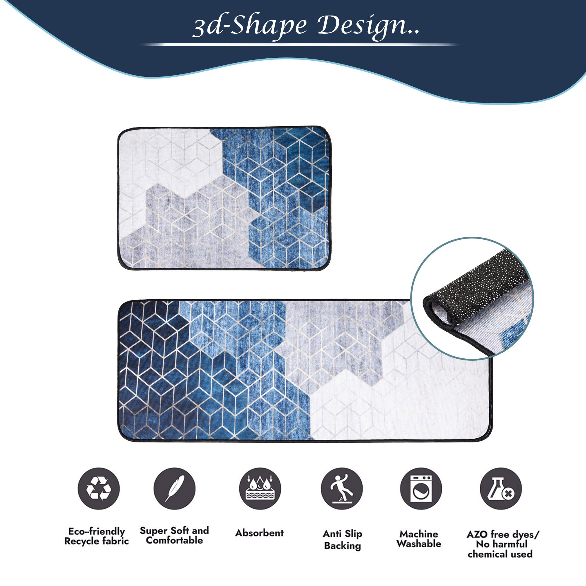Kuber Industries kitchen mat - non-slip design for safety
