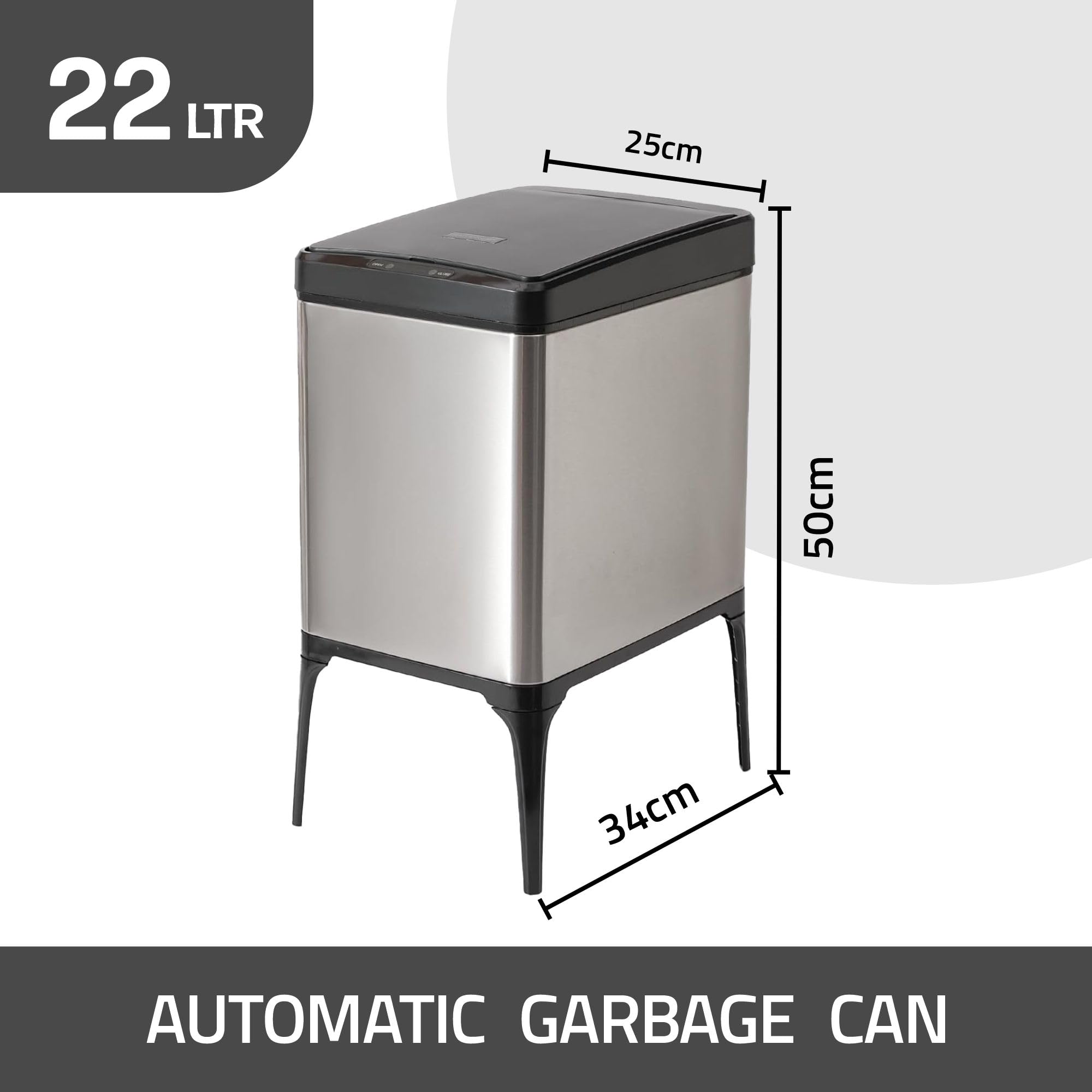 Kuber Industries High Leg Sensor Dustbin - Bathroom hygiene