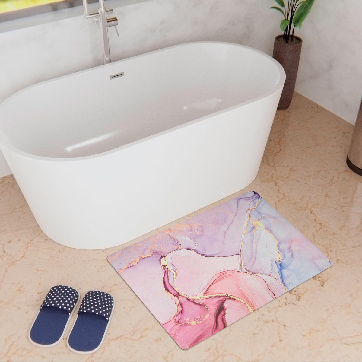 Kuber Industries bath mats - vibrant pink floor covering