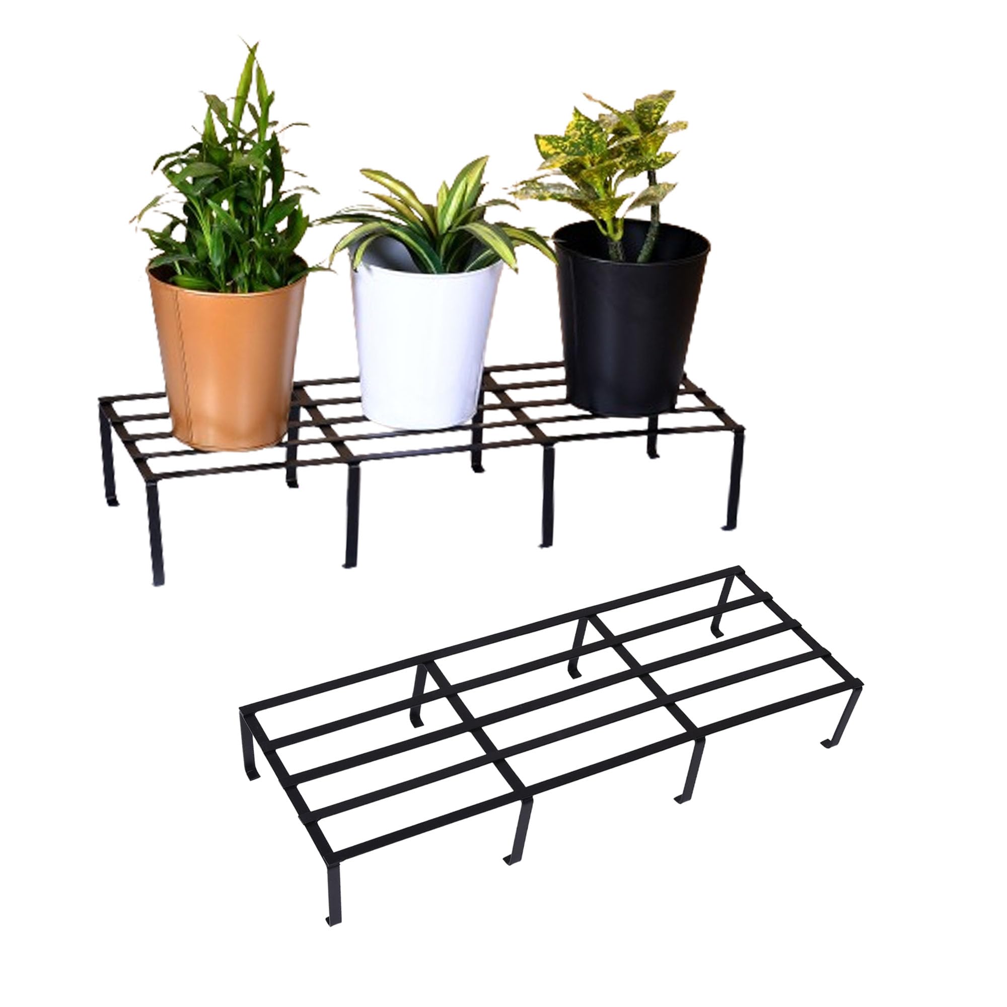 Buy Pack of 2: Rectangular Planter Stands - Indoor/Outdoor Use ...