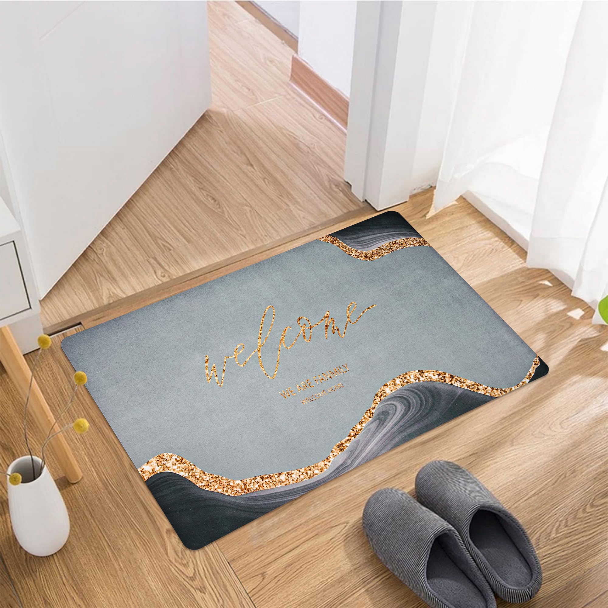 Kuber Industries Polyester Rubber Bath Mat - Everyday use