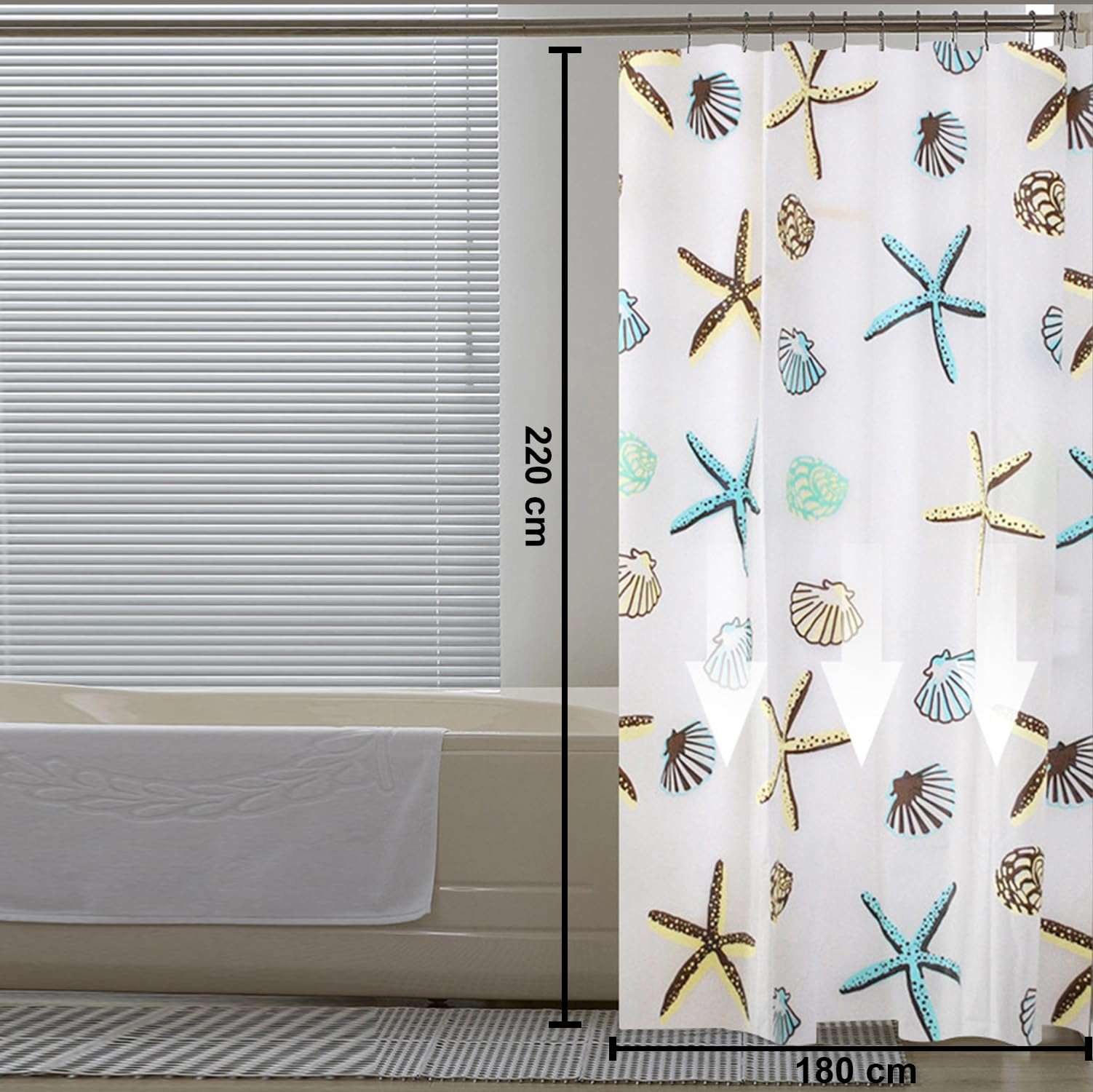 Kuber Industries PEVA shower curtain - waterproof protection