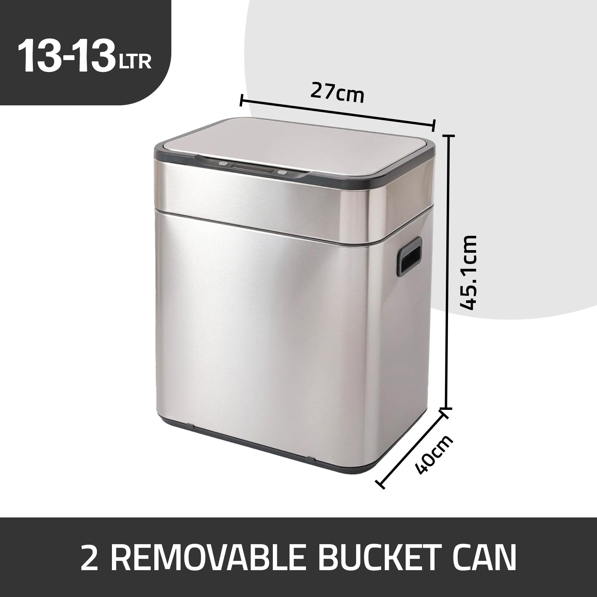 Kuber Industries Stainless Steel Dustbin - Use in living rooms