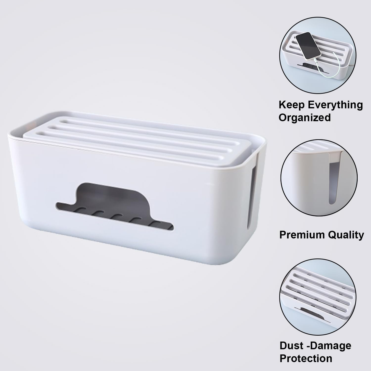 Kuber Cable Management Box - Gaming station setup