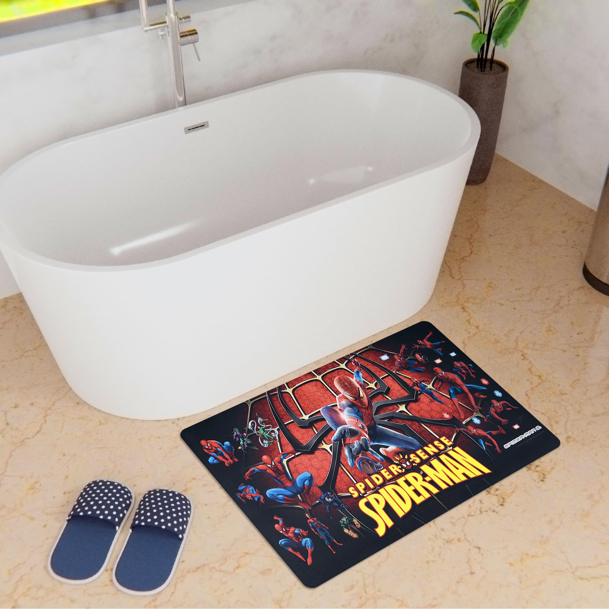 Kuber Industries Marvel Spiderman Bath Mat - Child-safe design