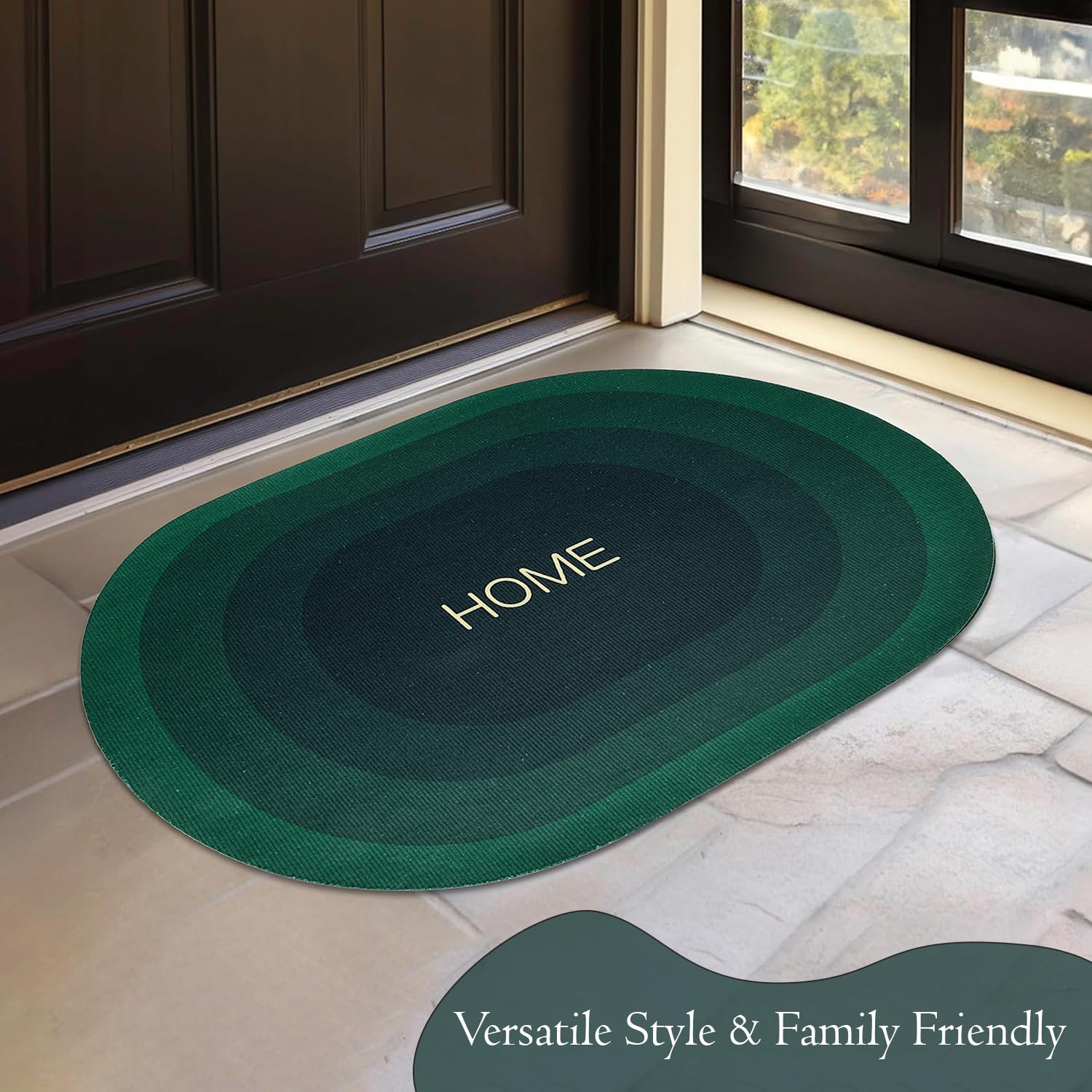 Kuber Industries Oval Bath Mat - Non-slip for kitchen safety