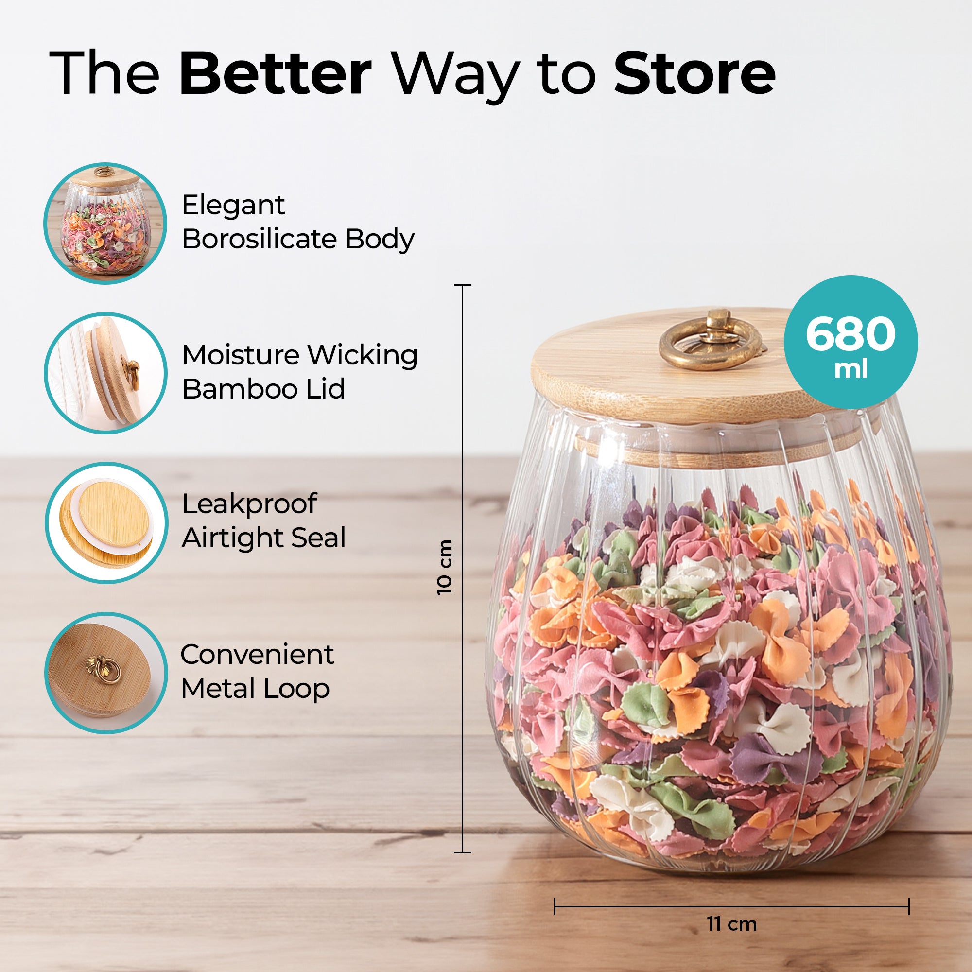 The Better Home borosilicate glass jar - tea and coffee storage