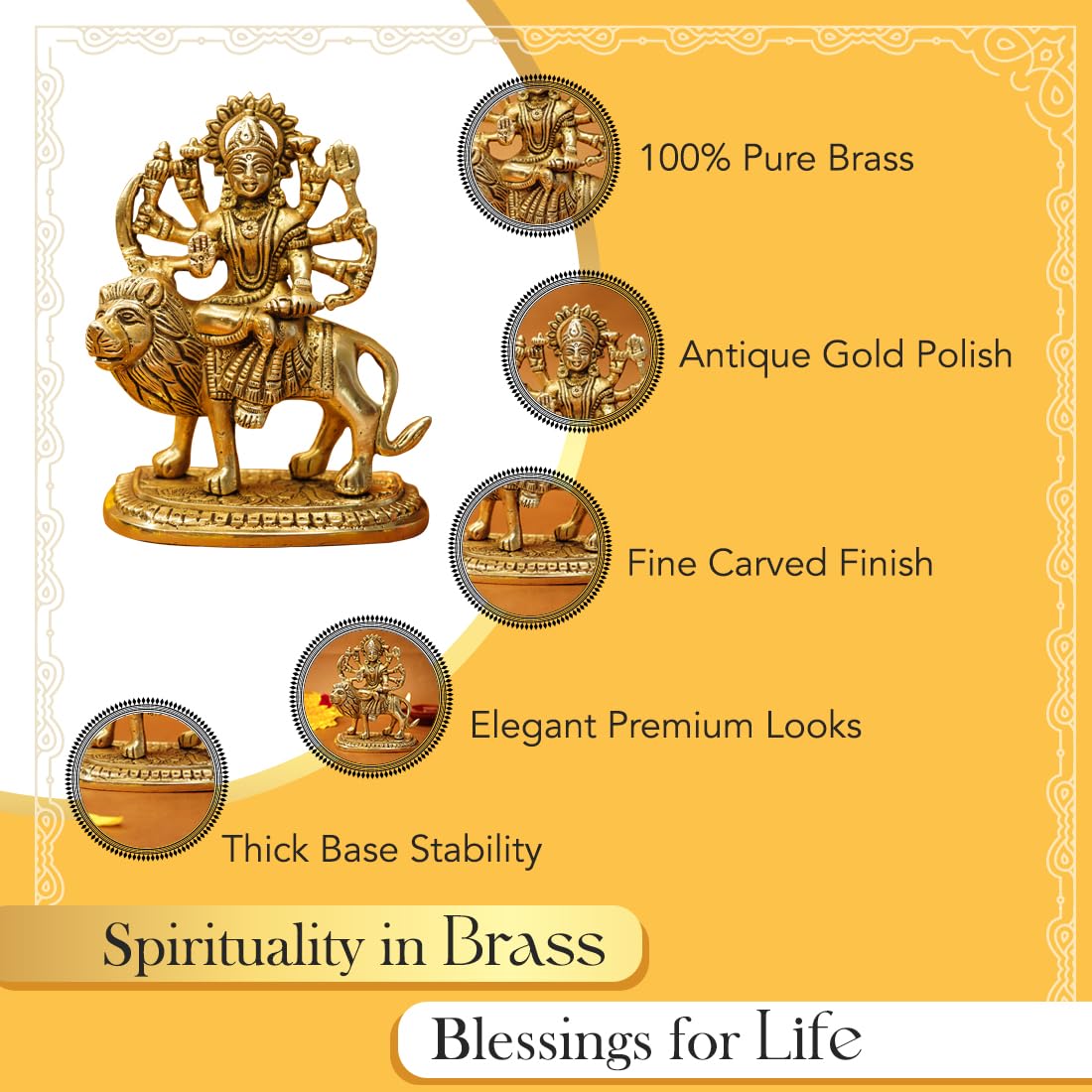 Ekhasa Brass Maa Durga Idol - Inspiring gift option