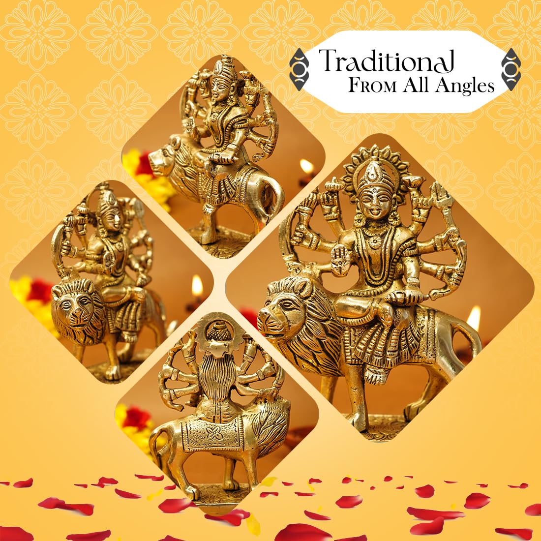 Ekhasa Pure Brass Durga Idol - Positive energy for home
