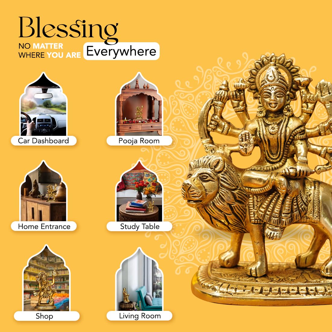 Ekhasa Brass Durga Maa - Elegant office decor