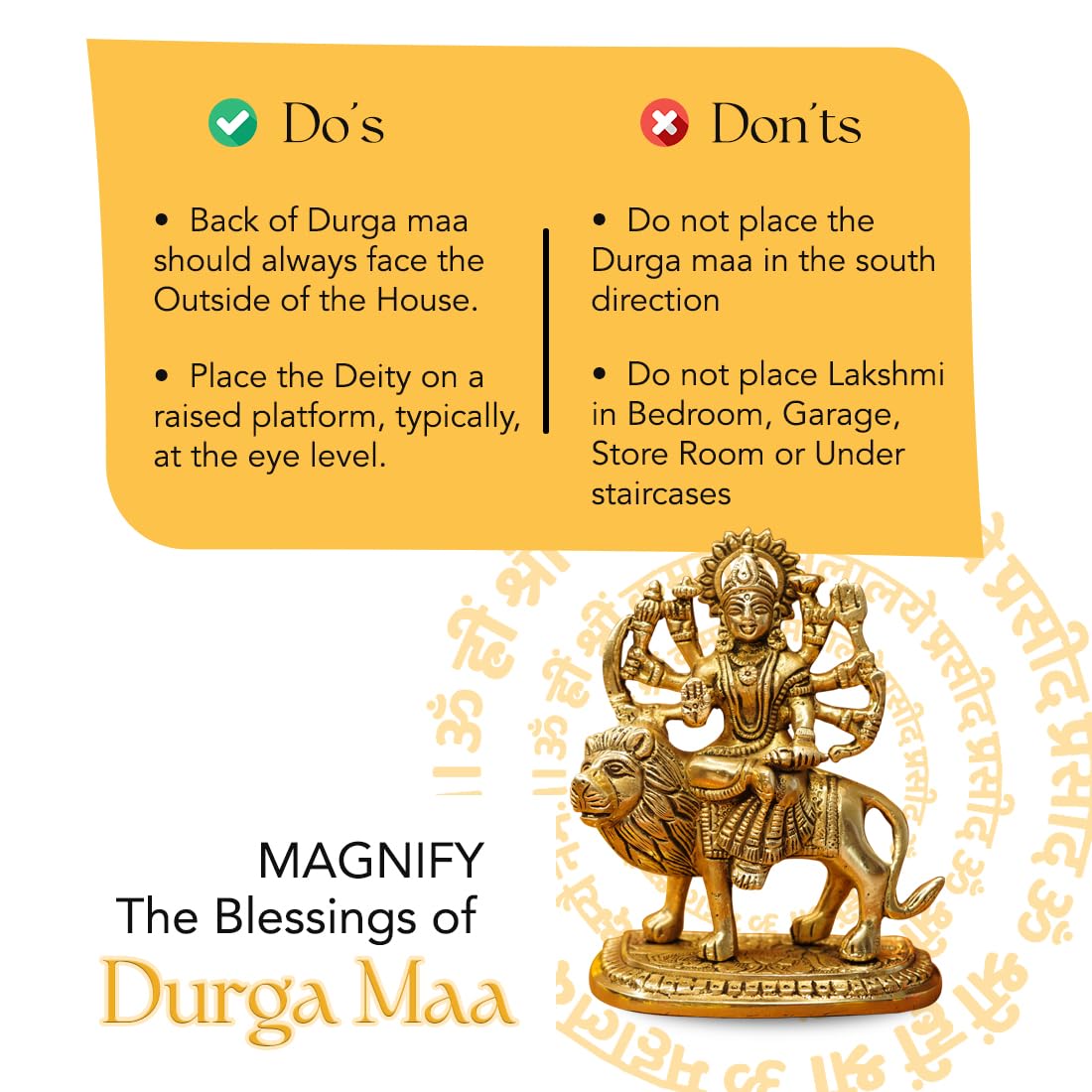 Ekhasa Durga Maa Idol - Perfect for Puja Room