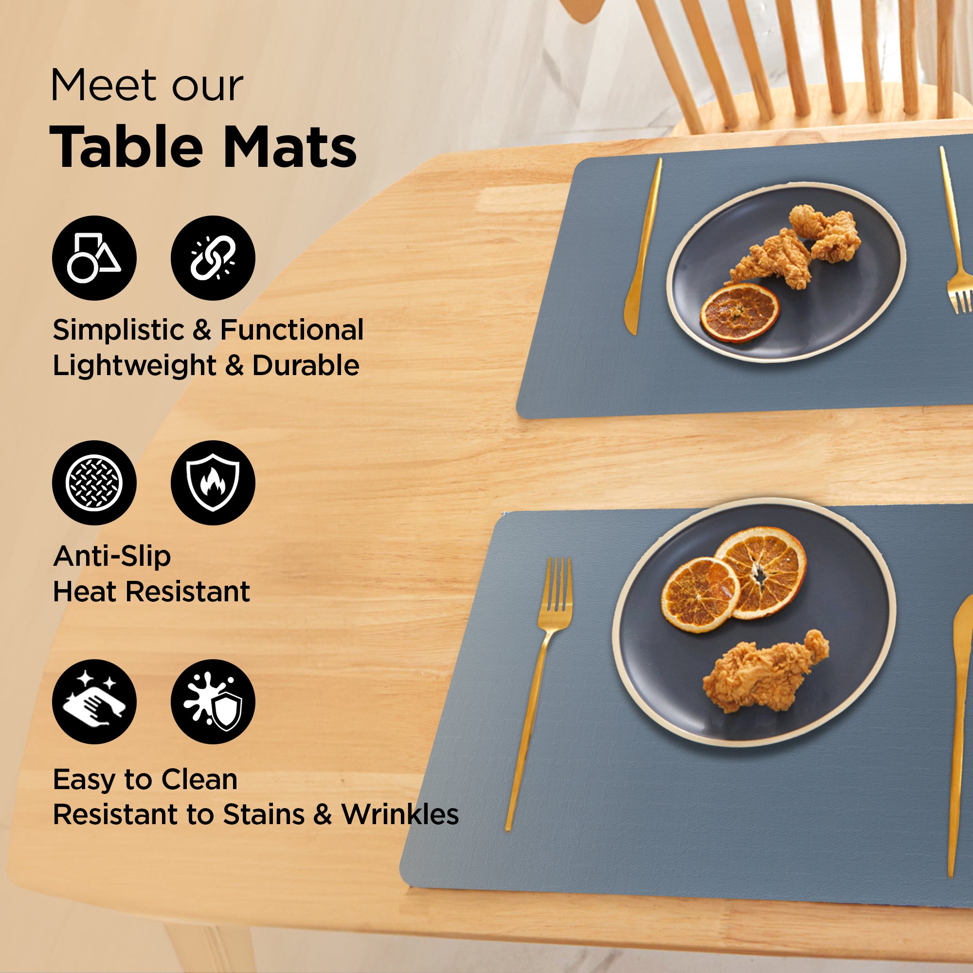 UMAI cloud design placemats - easy to clean dining setup