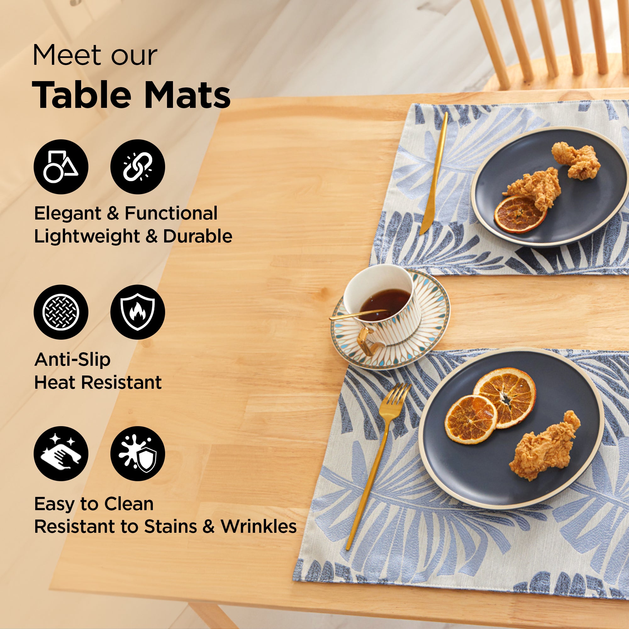 UMAI set of 6 dining mats - versatile kitchen decor