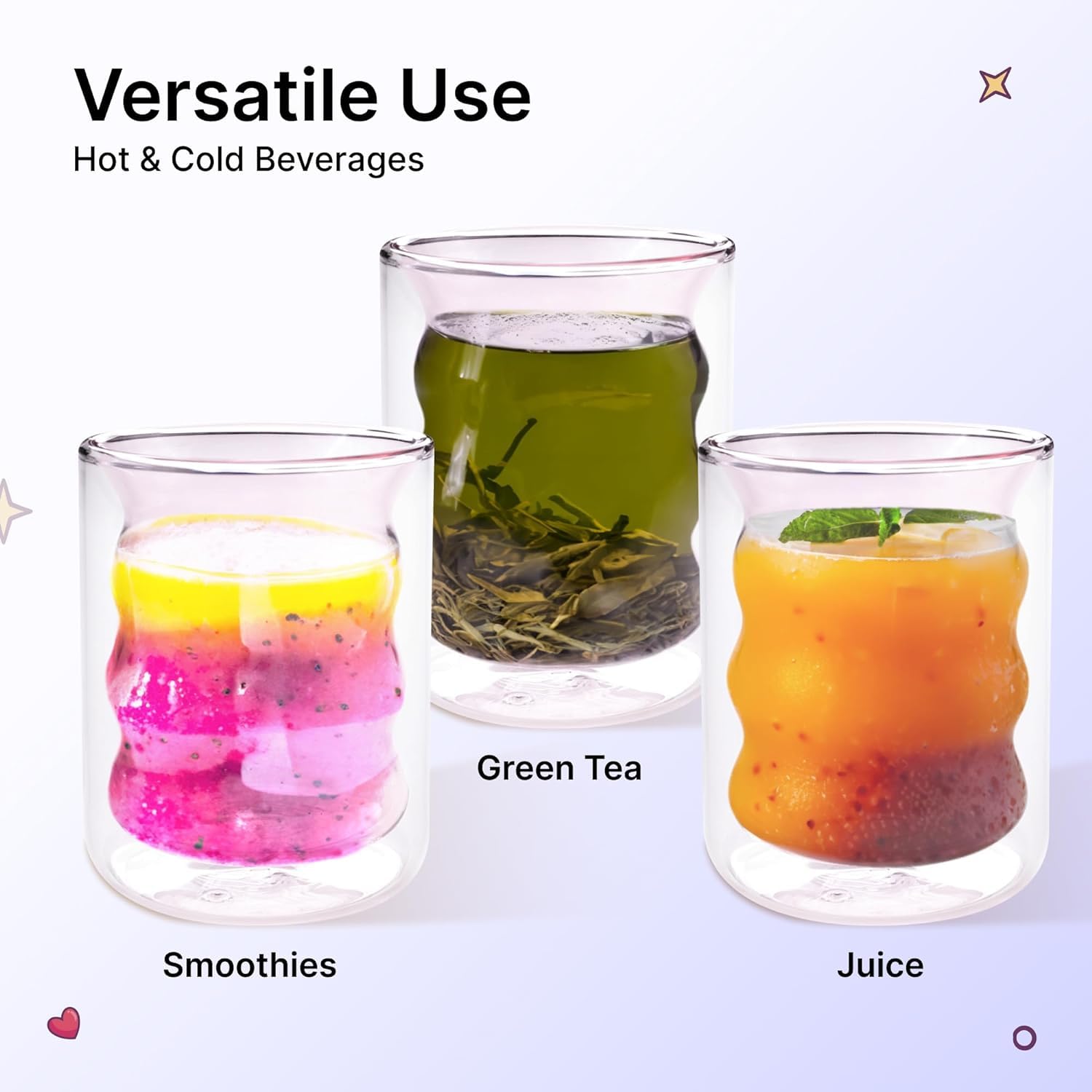 Kuber Double Walled Glasses - Ideal for hot beverages