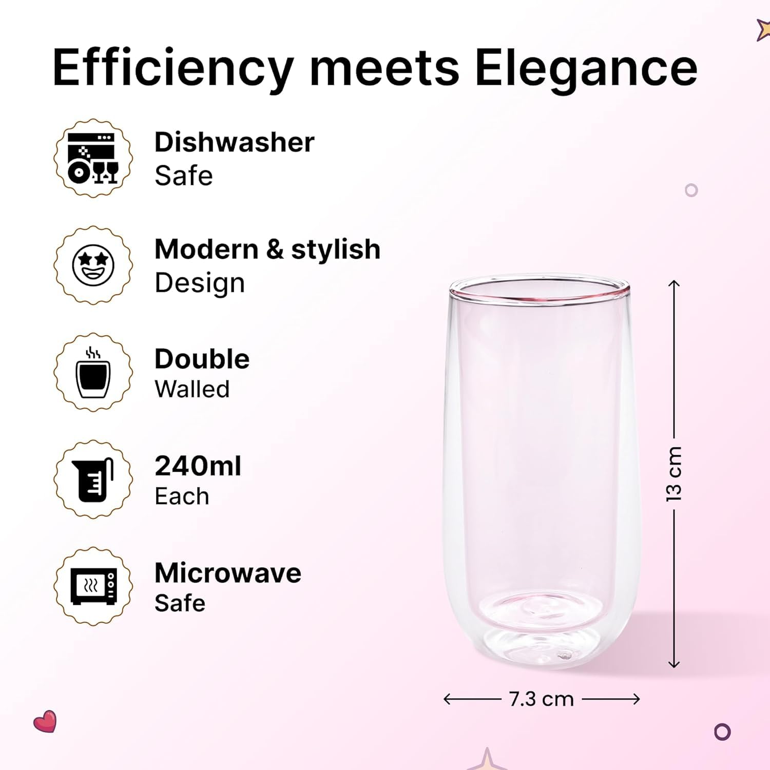 Kuber 8 Pcs Glass - Ideal for hosting events