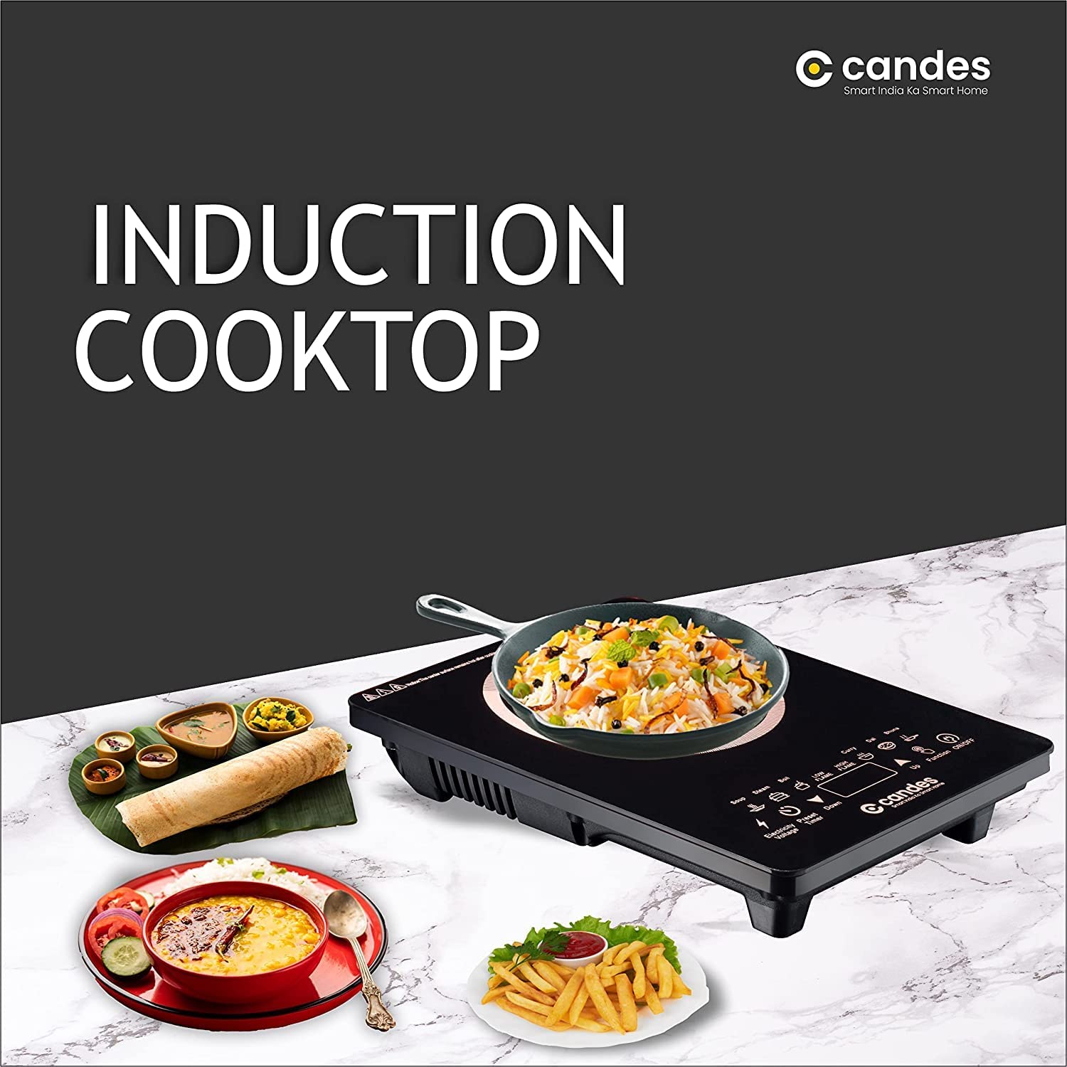 Candes black electric cooktop - durable kitchen appliance