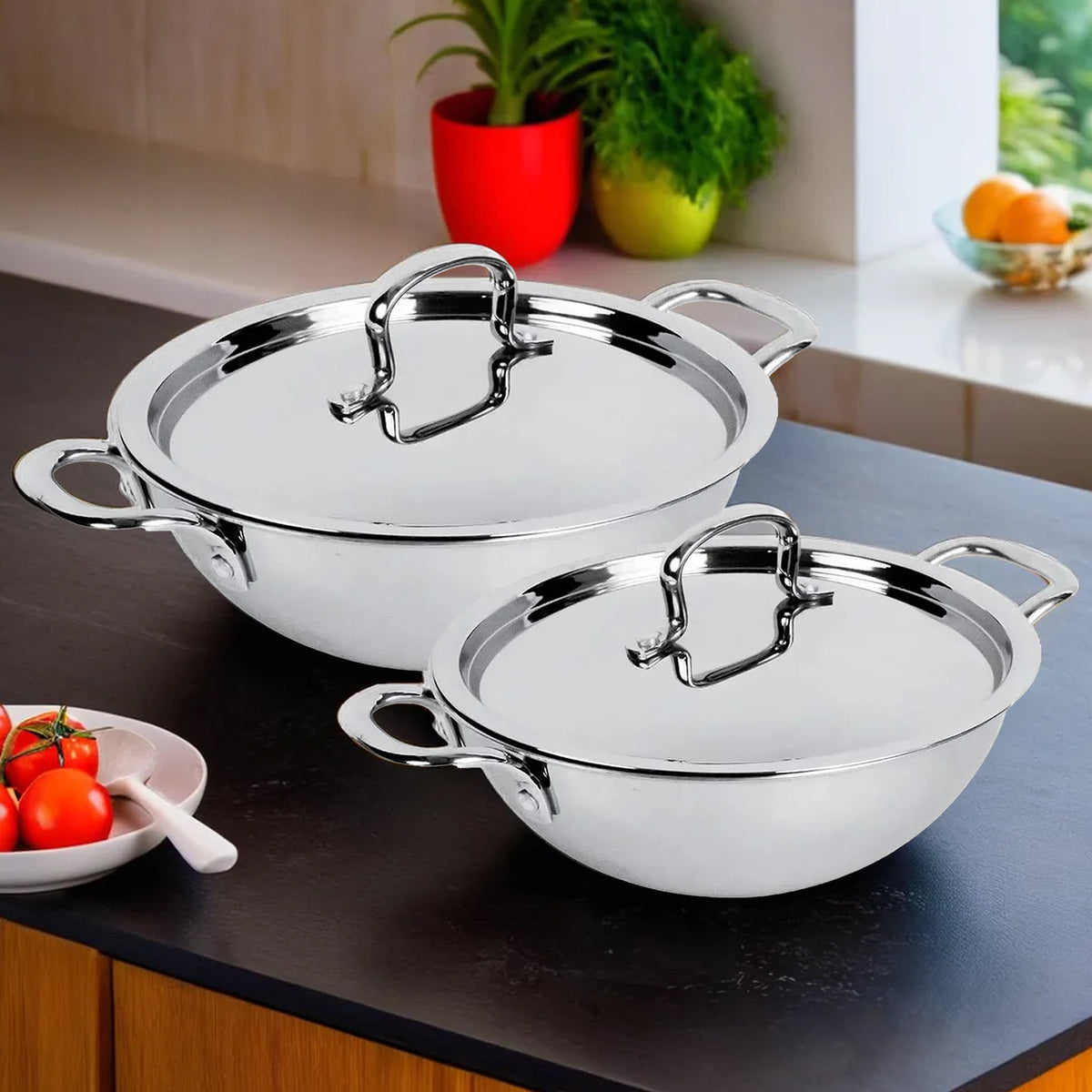 USHA SHRIRAM Hard Anodised Kadai - Easy cooking solution