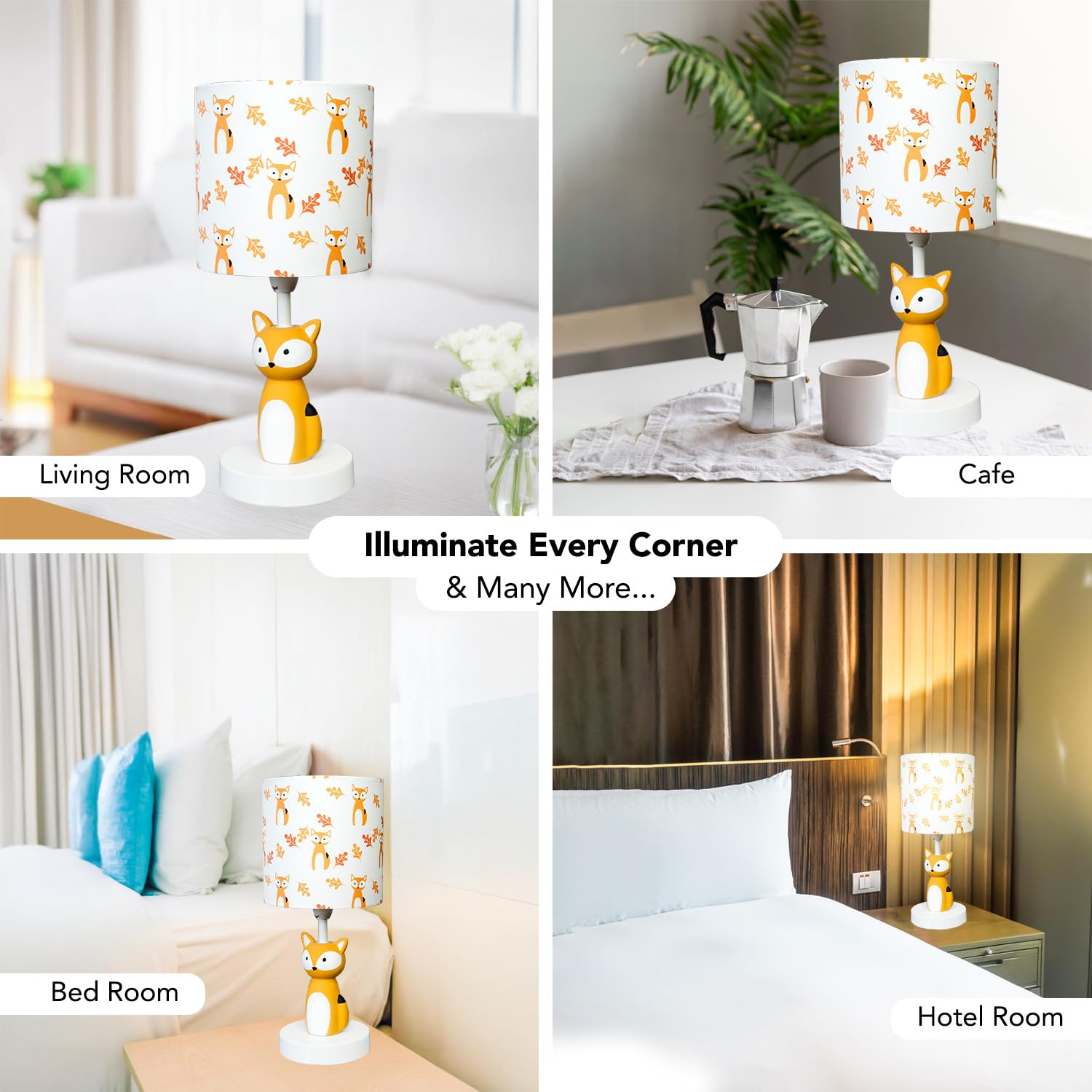 Ekhasa Fox Lamp - Floral design table lamp