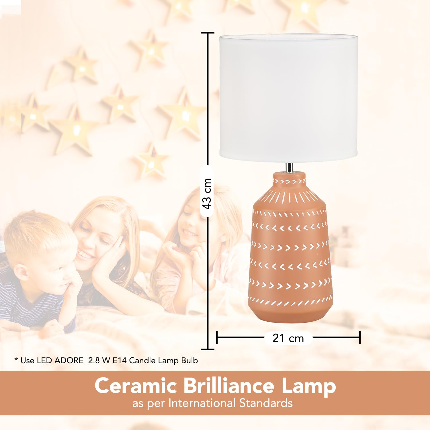 Ekhasa ceramic side table lamp - beautiful bedside reading light