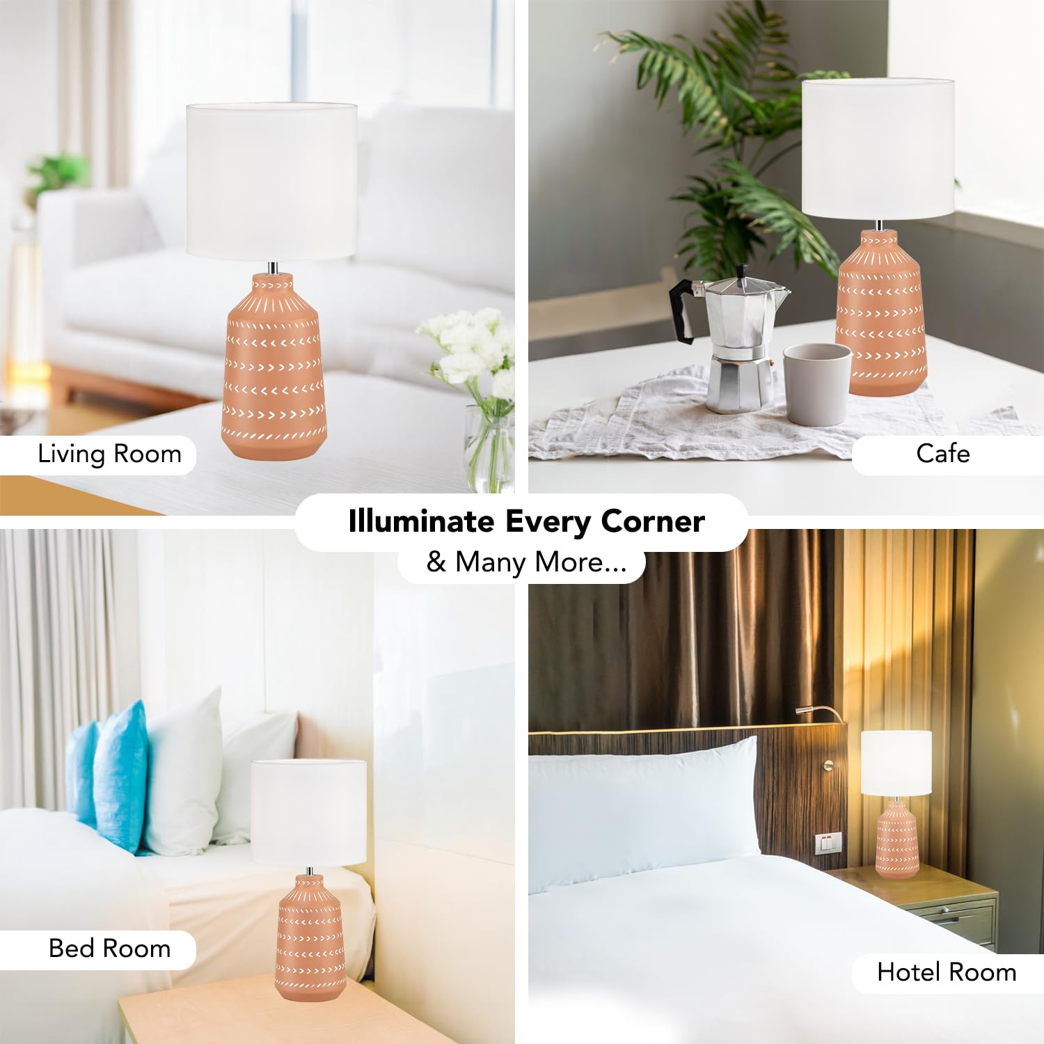 Ekhasa ceramic side table lamp - cozy kids room lighting