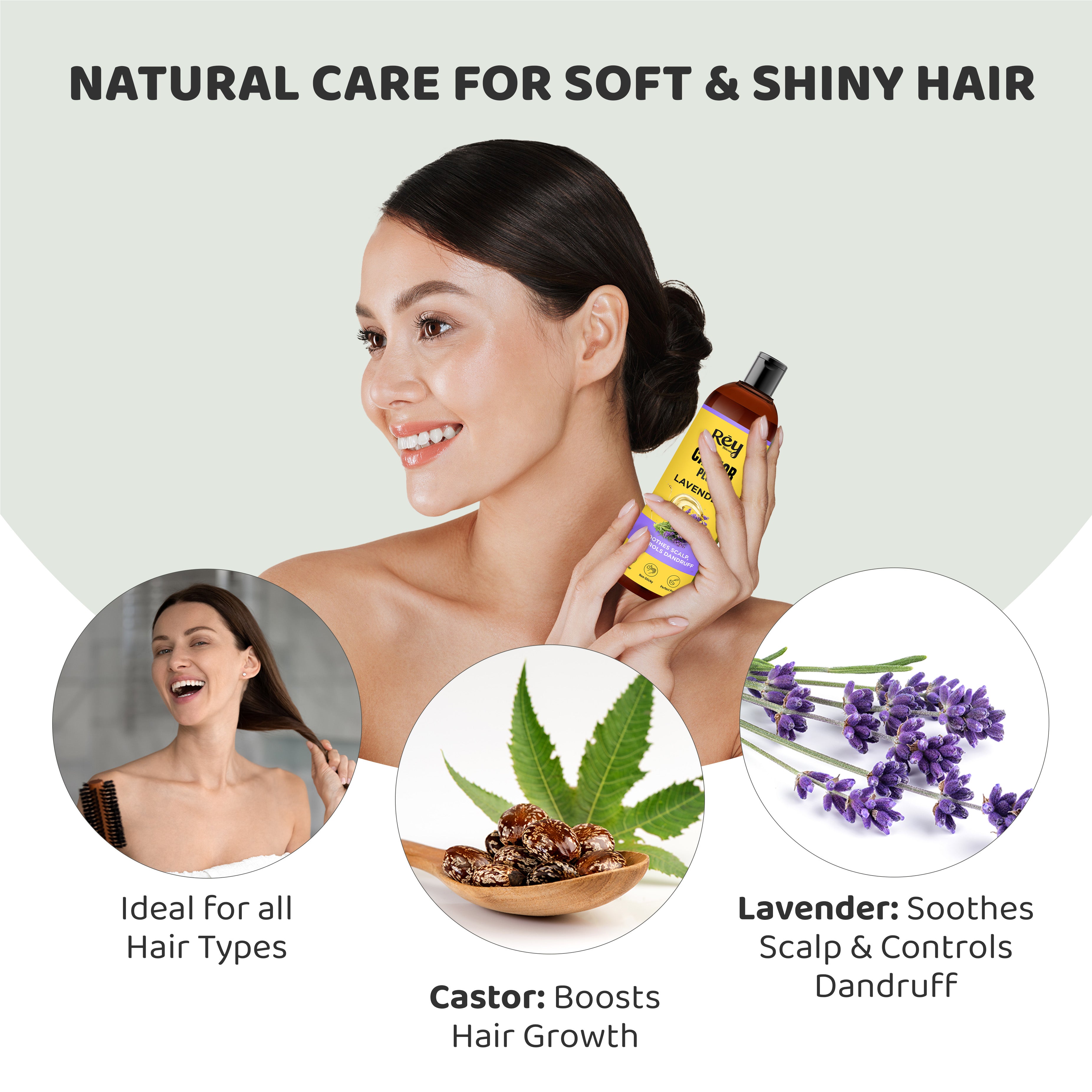 Rey Naturals Castor Plus Lavender Oil - Healthy hair treatment