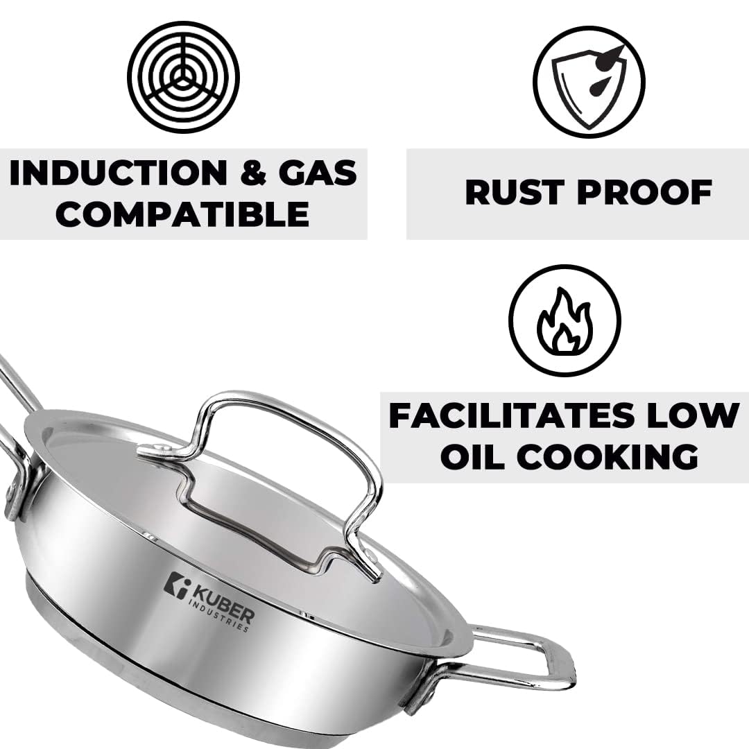 Kuber Industries Tri-ply Kadhai - Induction cooking made easy