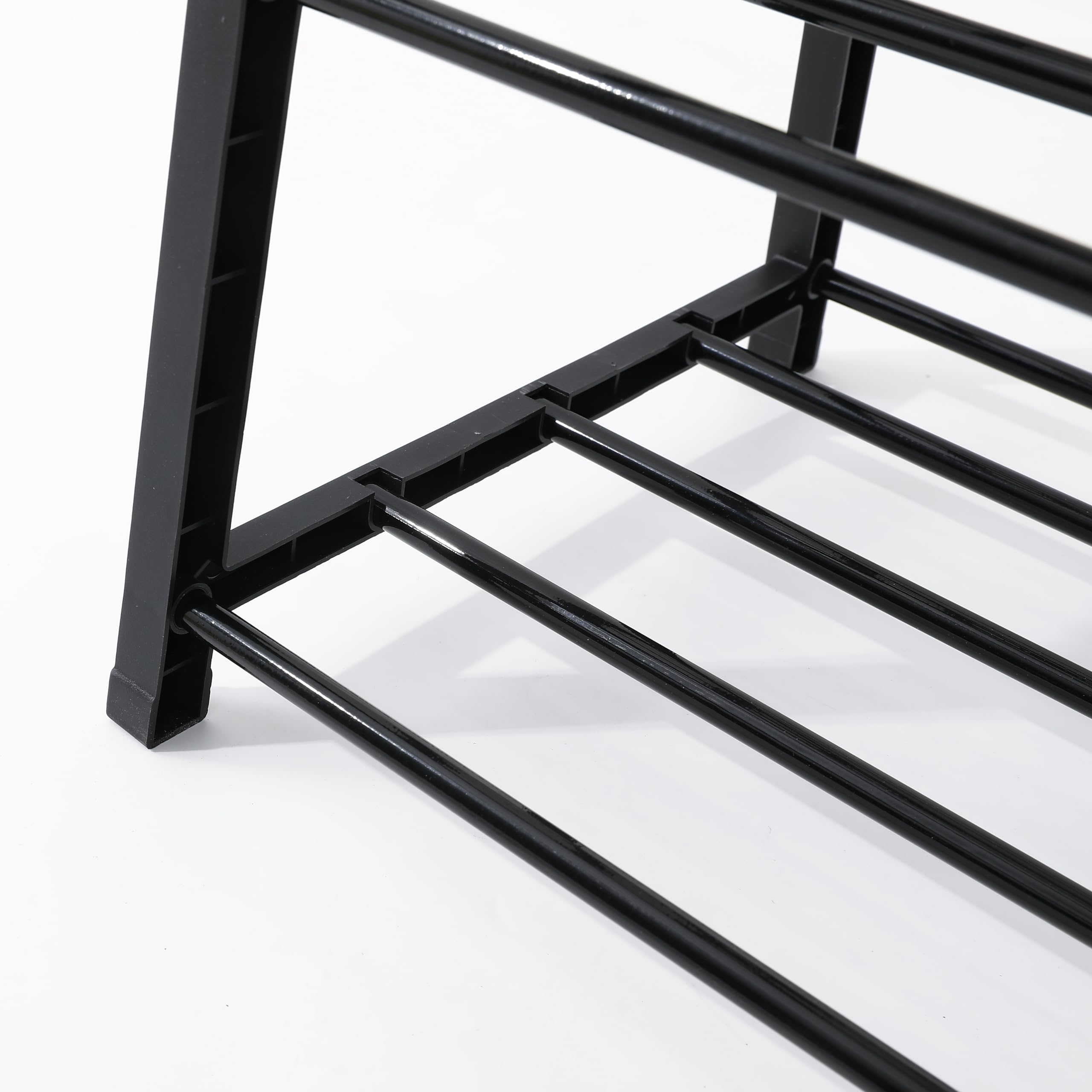 Kuber Industries Black Shoe Rack - Compact closet organizer