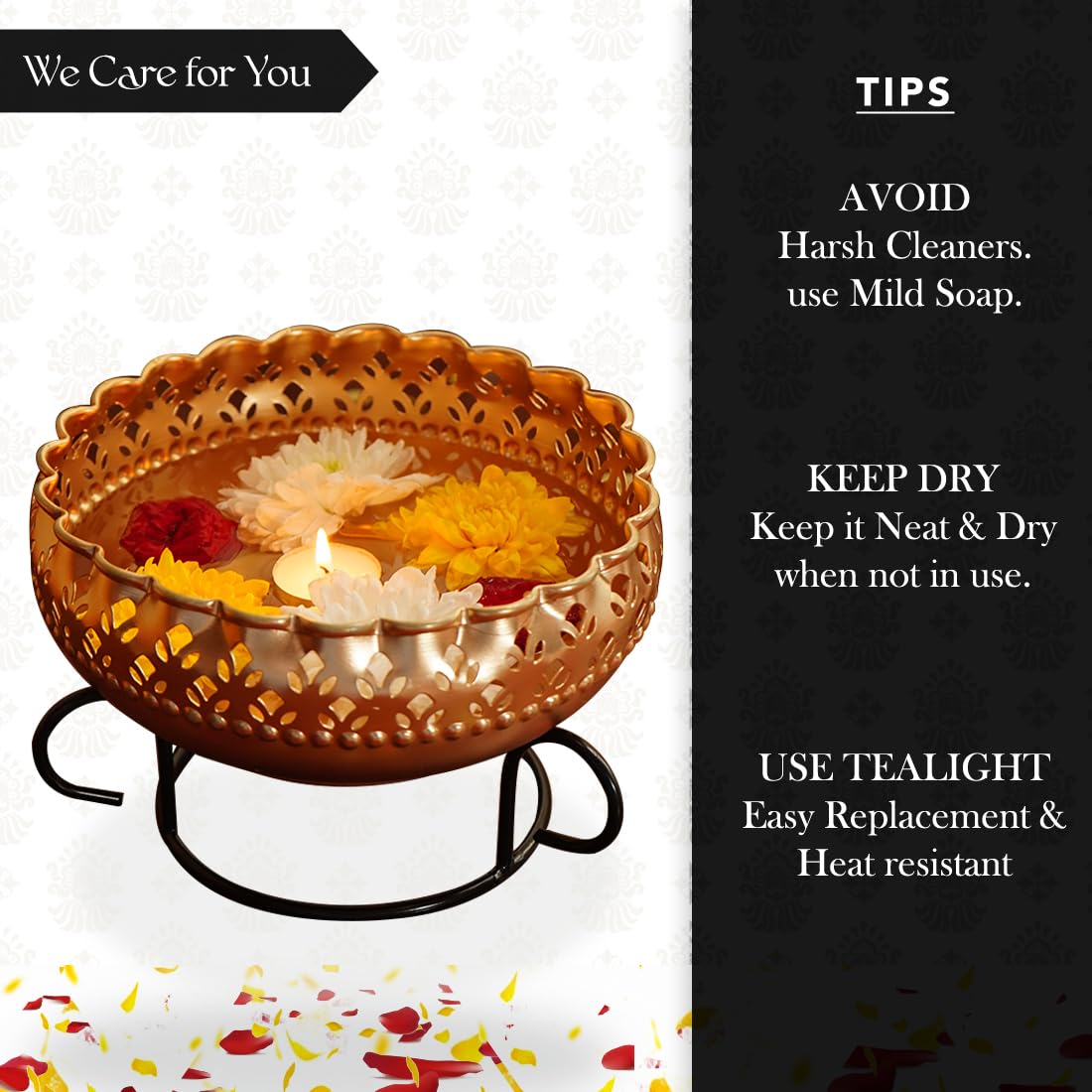 Ekhasa gold urli bowl - home pooja centerpiece