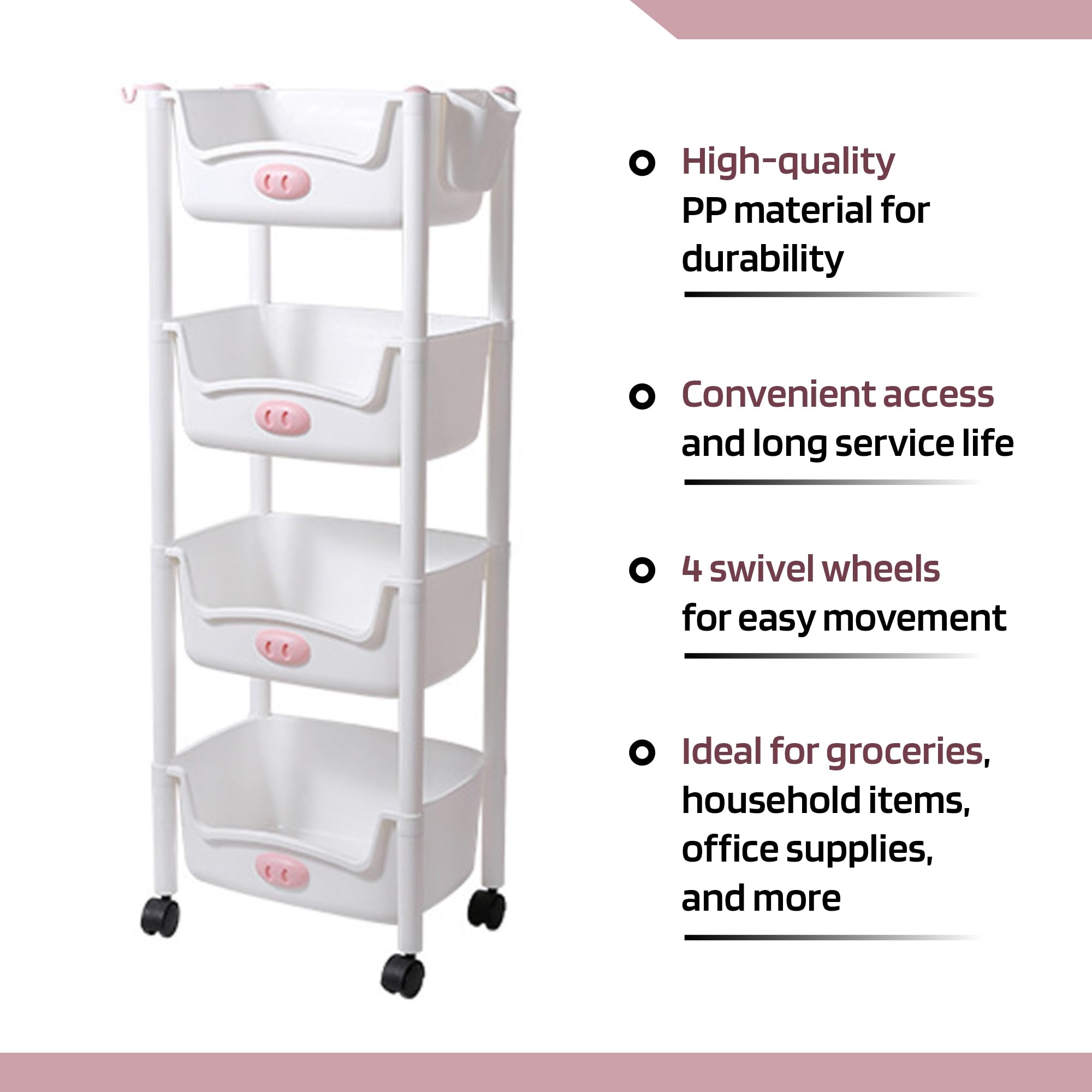 Homestic 4-Layer Rack for Storage | Slim Storage Organizer Rack | Laun ...