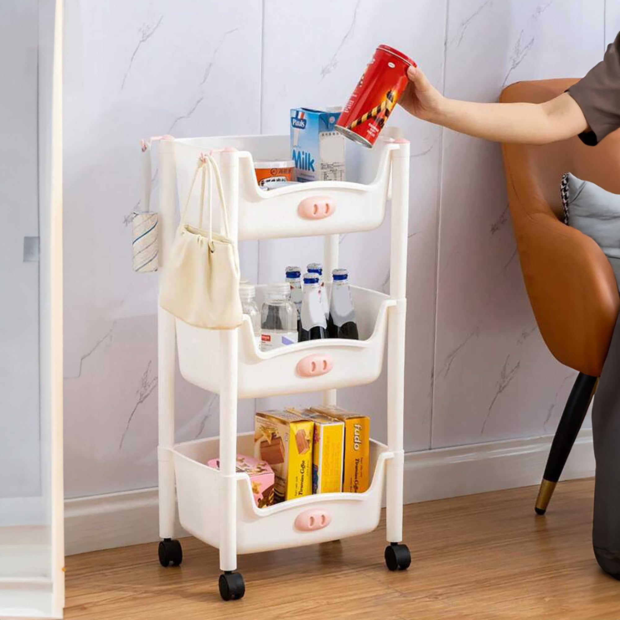 Homestic 3-Layer Rack for Storage | Slim Storage Organizer Rack | Laun ...
