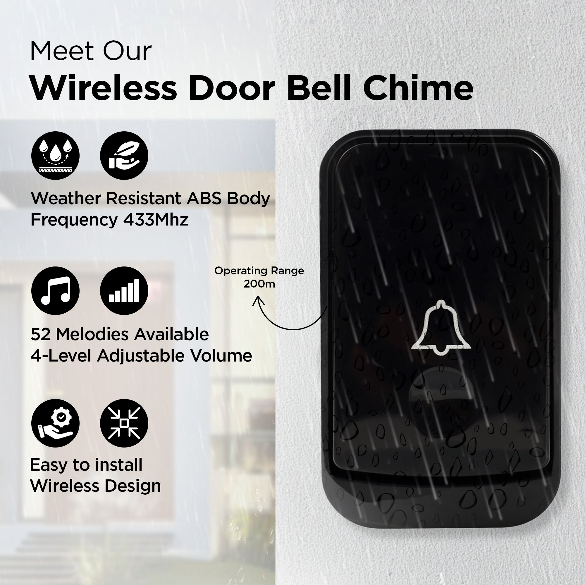 UMAI wireless doorbell - weatherproof quality